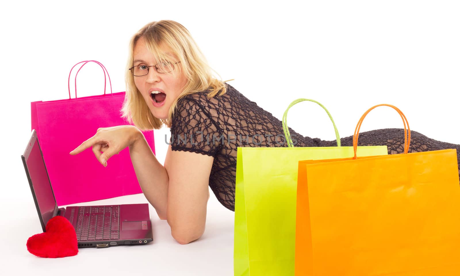 Attractive woman shopping over the internet