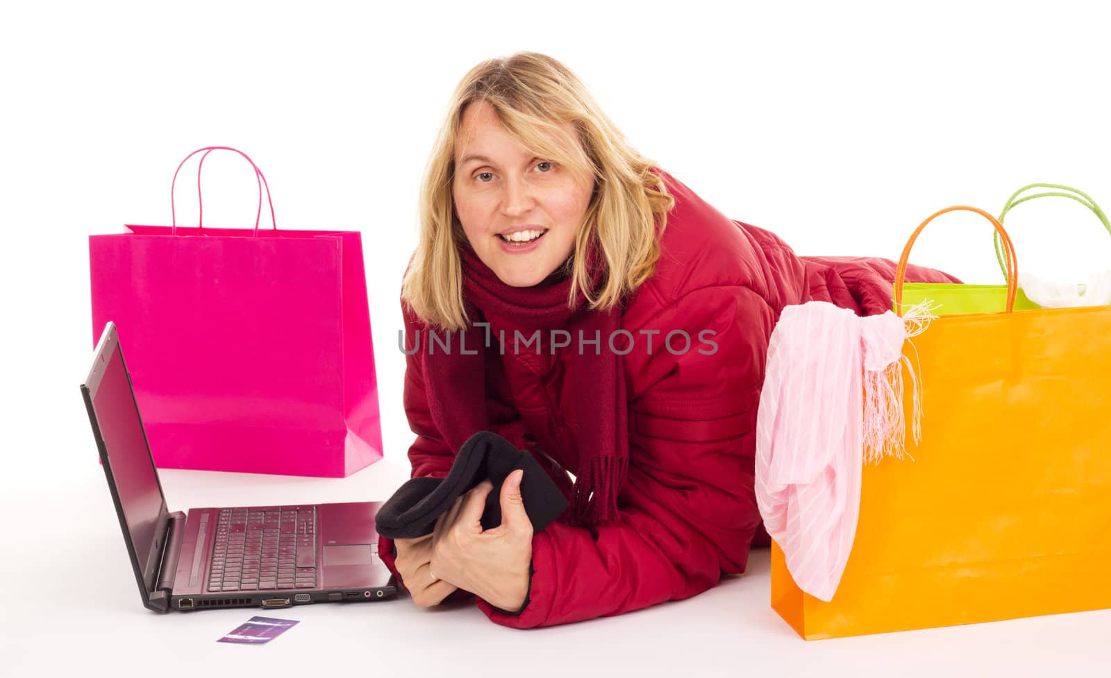 Attractive woman shopping over the internet