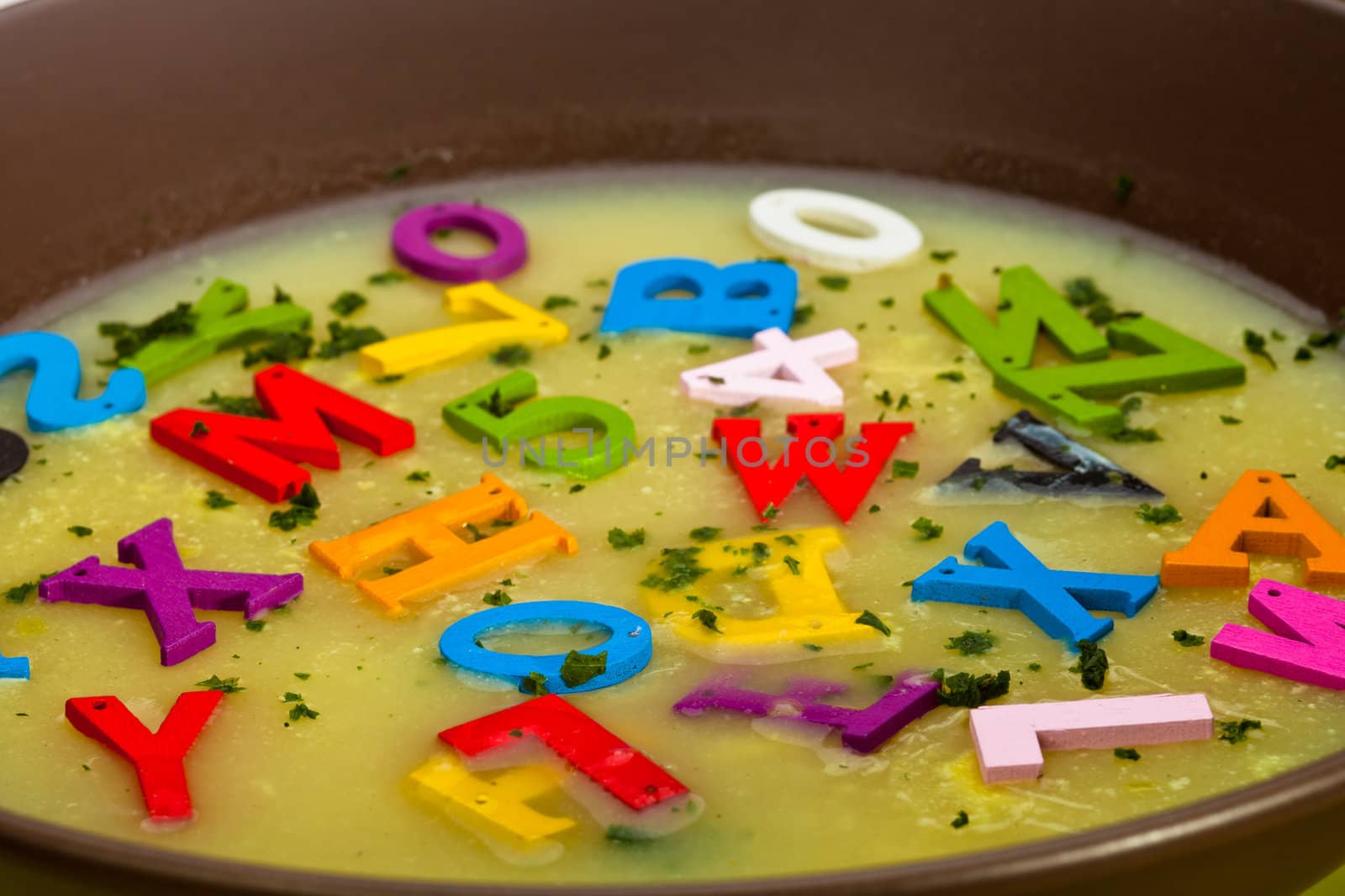 A hot- alphabet soup dish