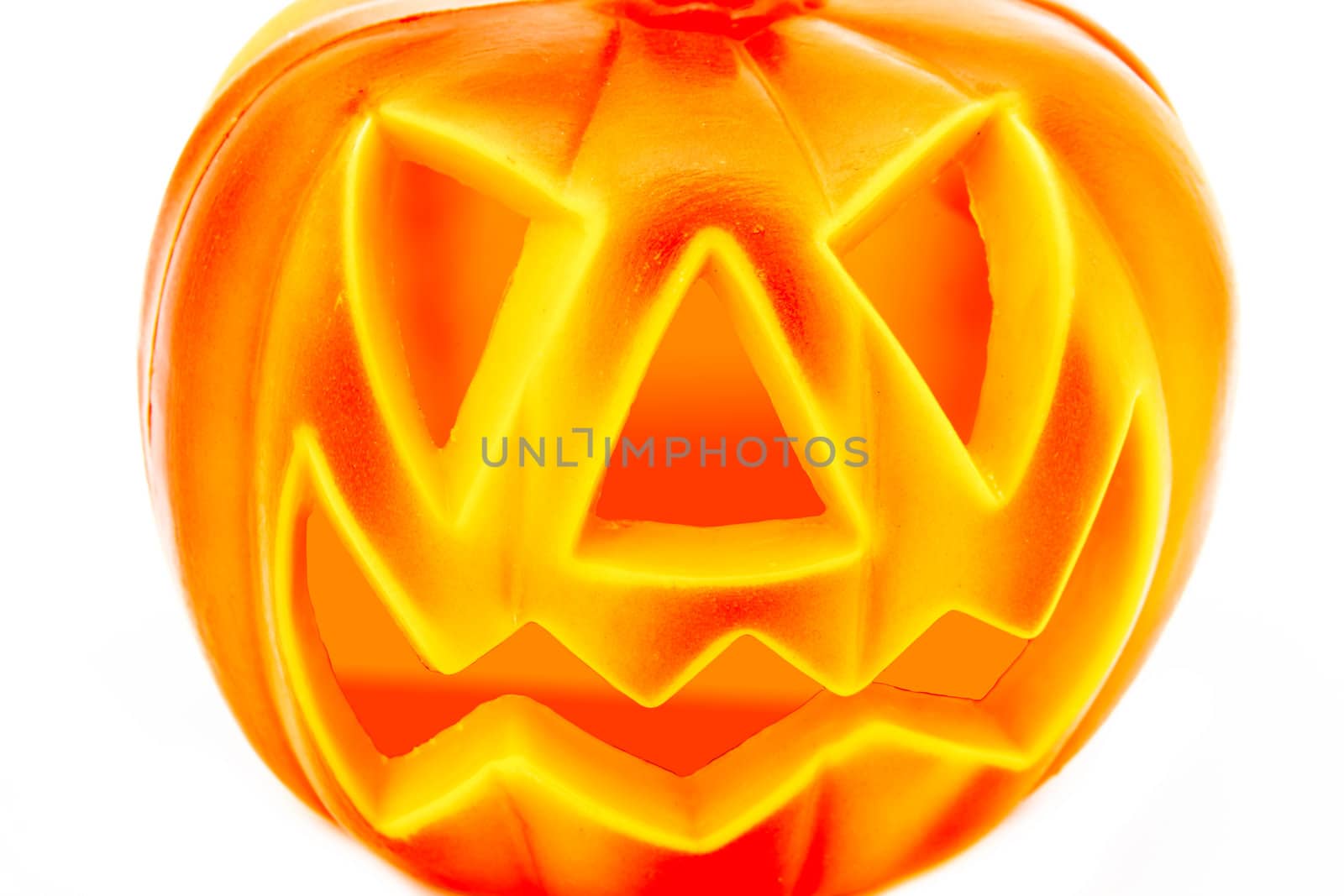 A scary Halloween pumpkin on a white background
