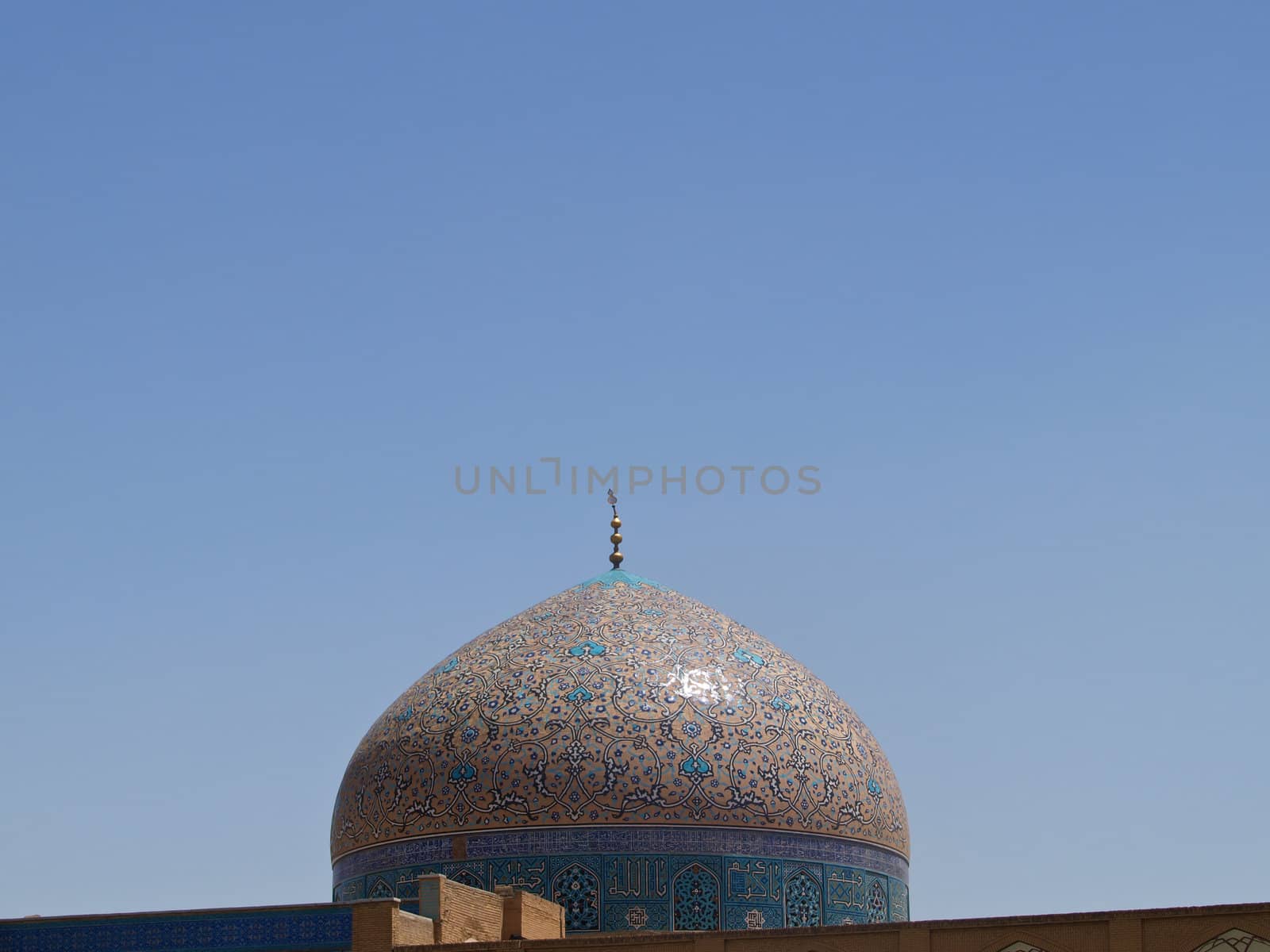 Dome of Sheikh Lotf Allah Mosque at Naqsh-e Jahan Square in Isfahan, Iran