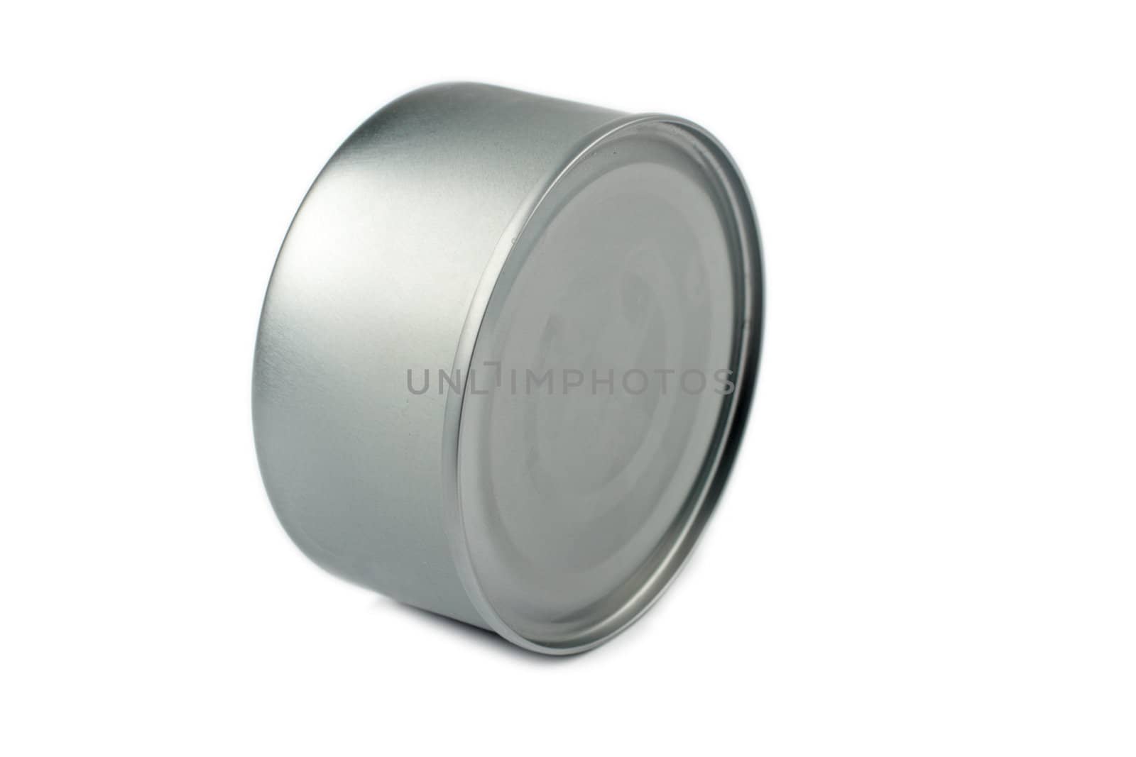 Closed can on white background