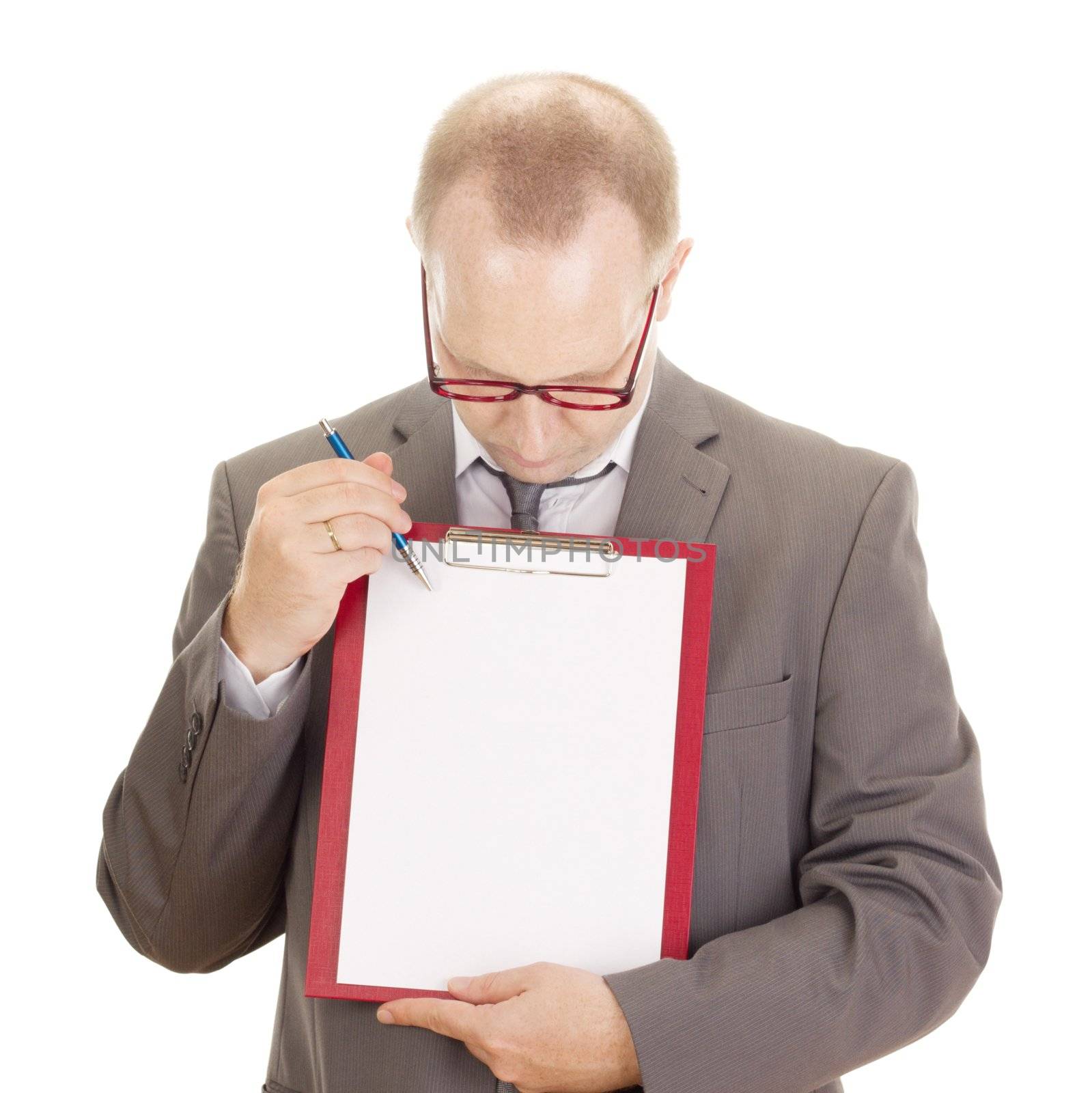 Business person with clipboard