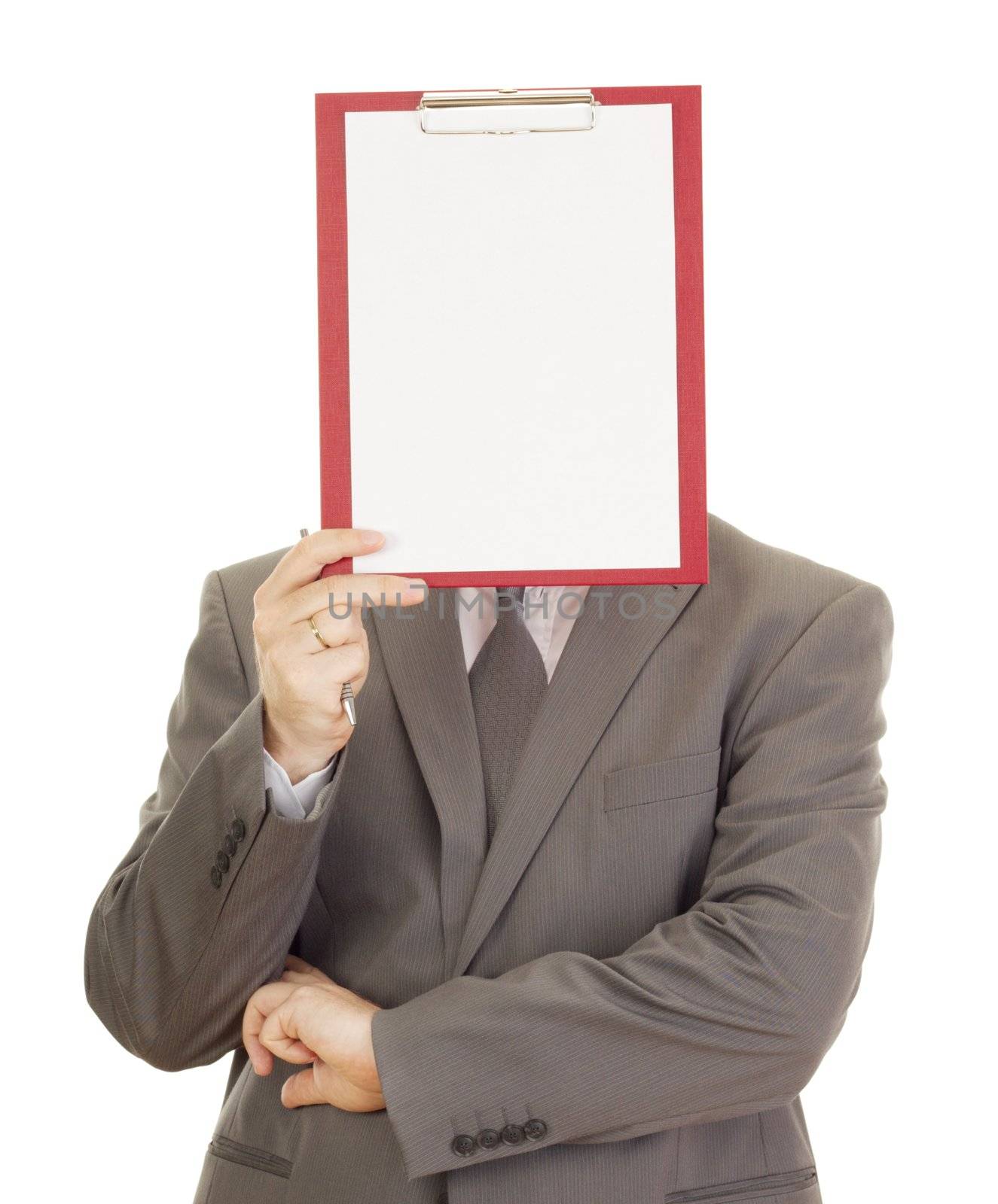 Business person with clipboard