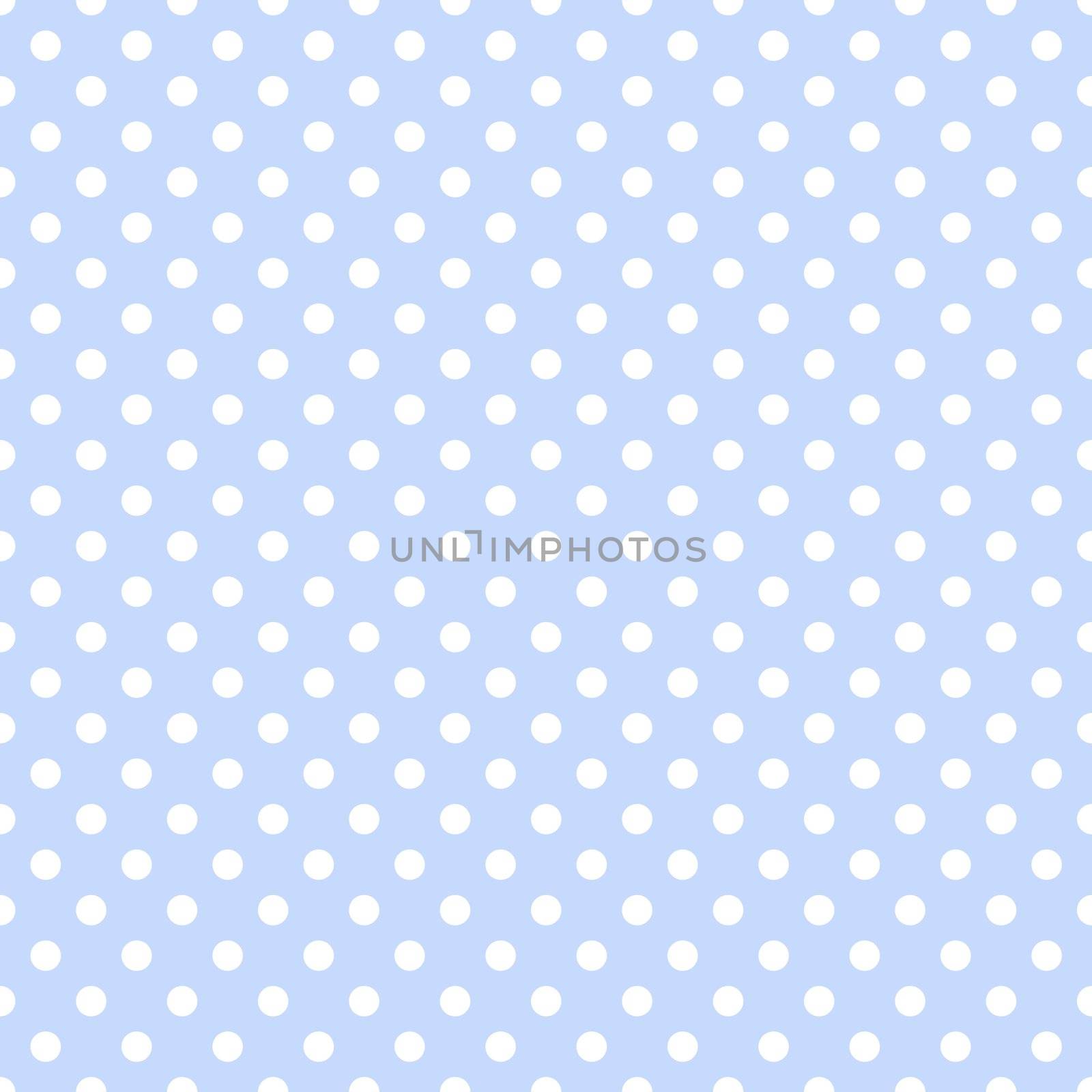 White Polka Dots on Pale Blue by SongPixels