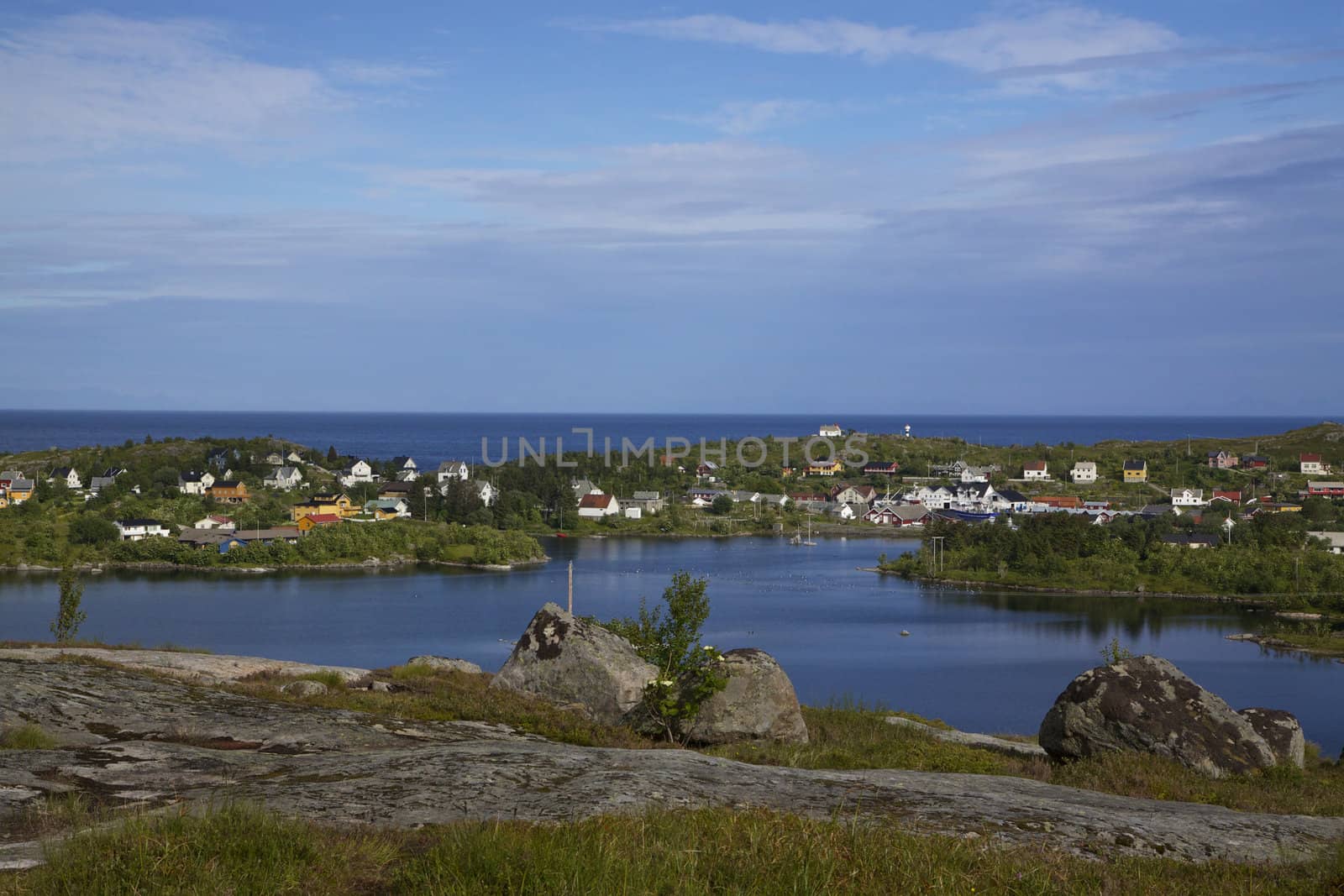 Norwegian fishing village of Tind on Lofoten islands in Norway, famous tourist destination