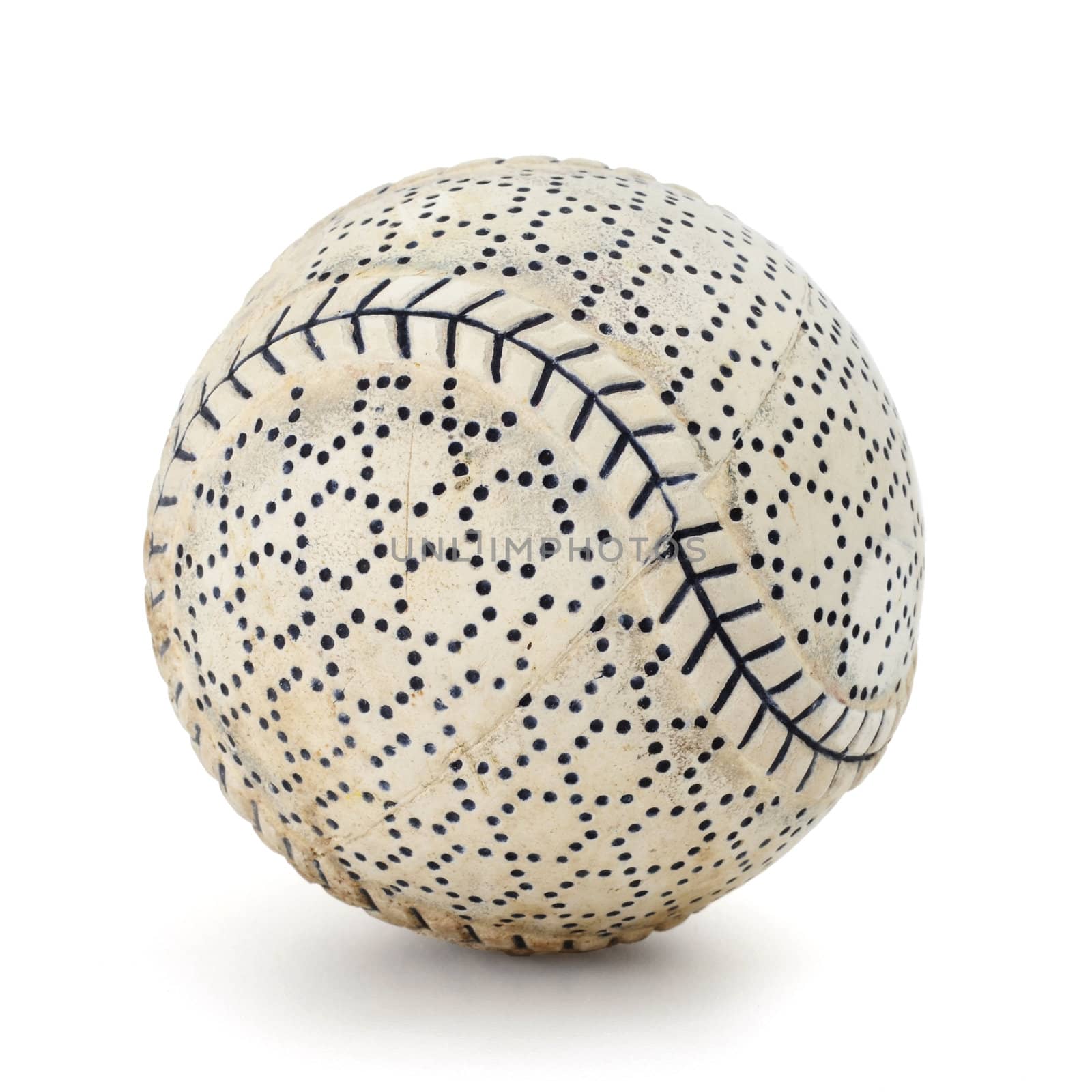 old baseball with clipping path