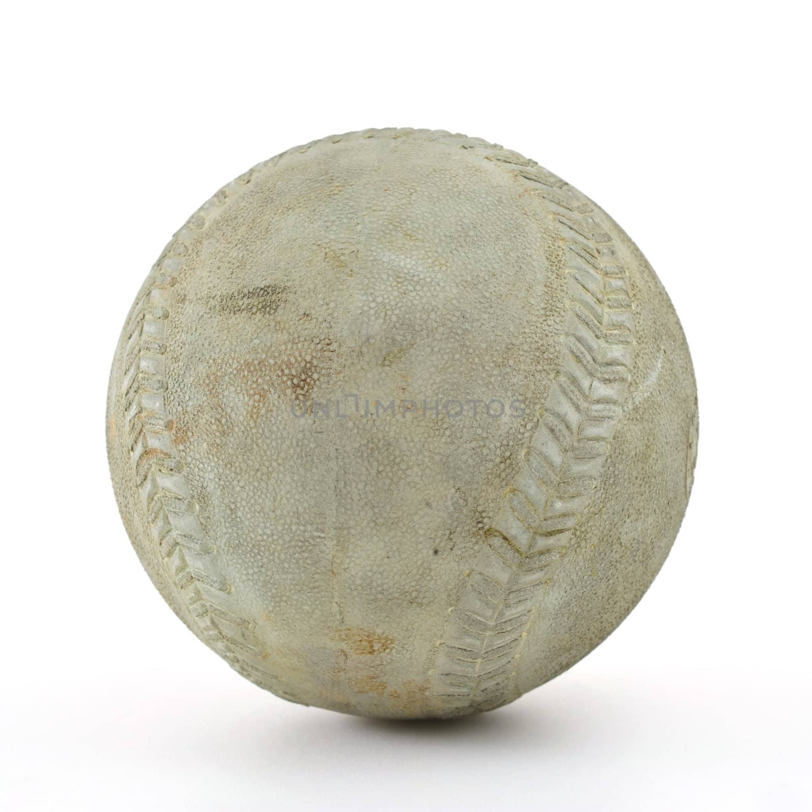weathered baseball with clipping path