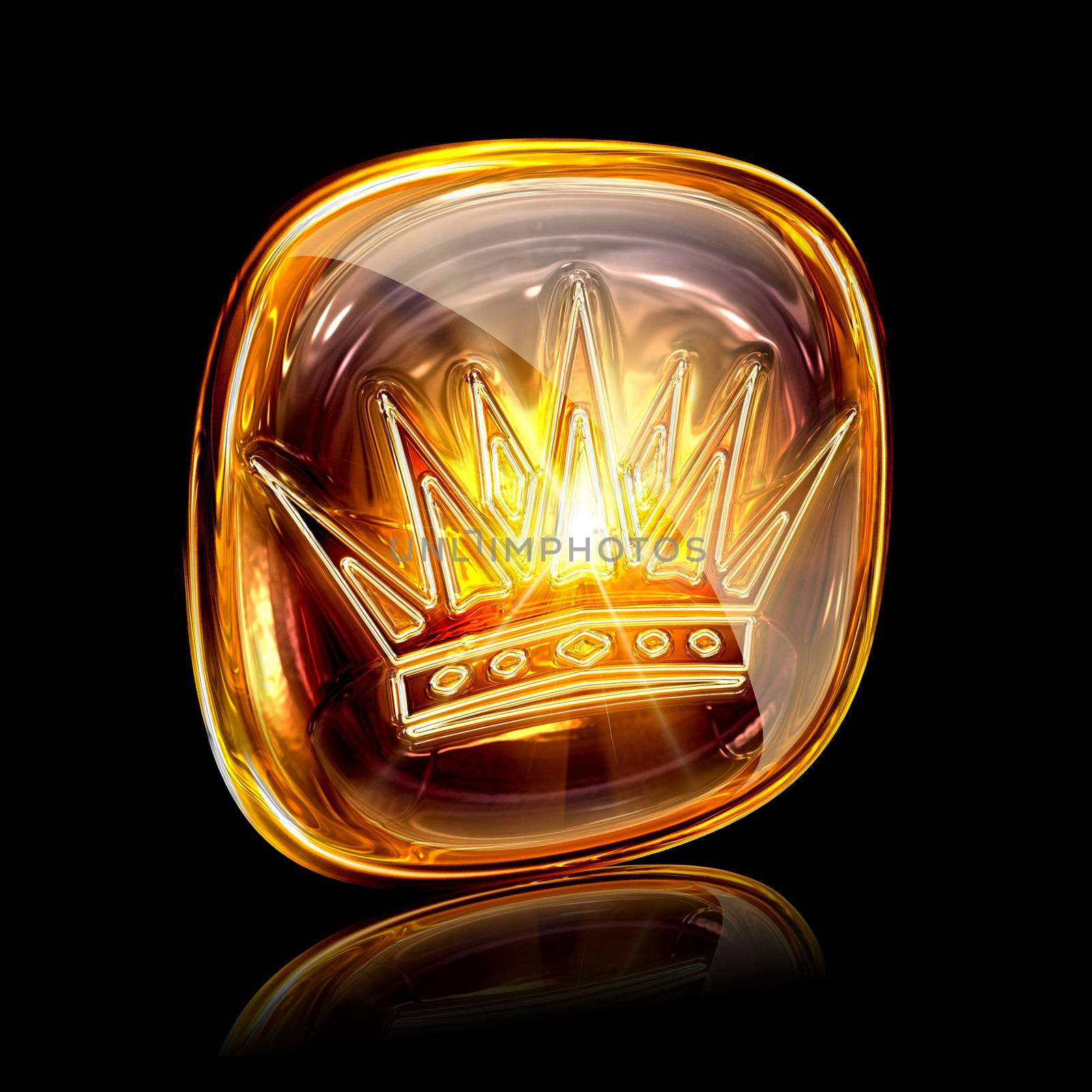 Crown icon ambe, isolated on black background