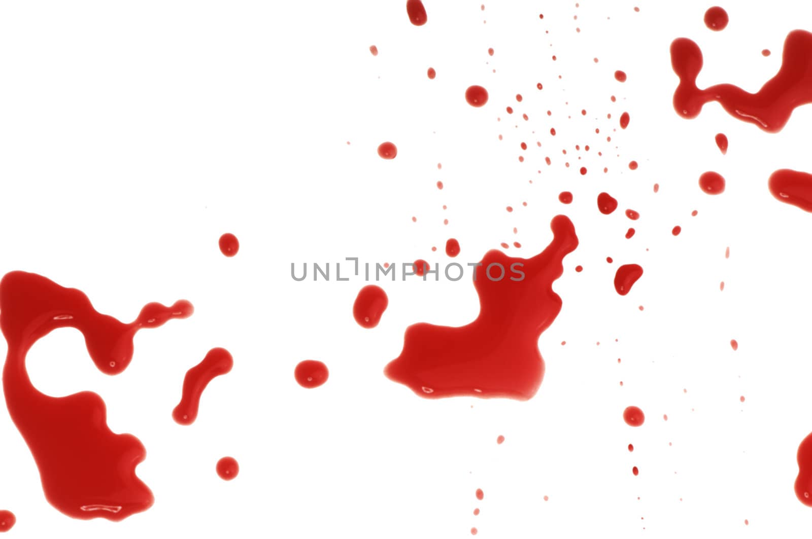 generated blood spots on the floor in hospital on white background