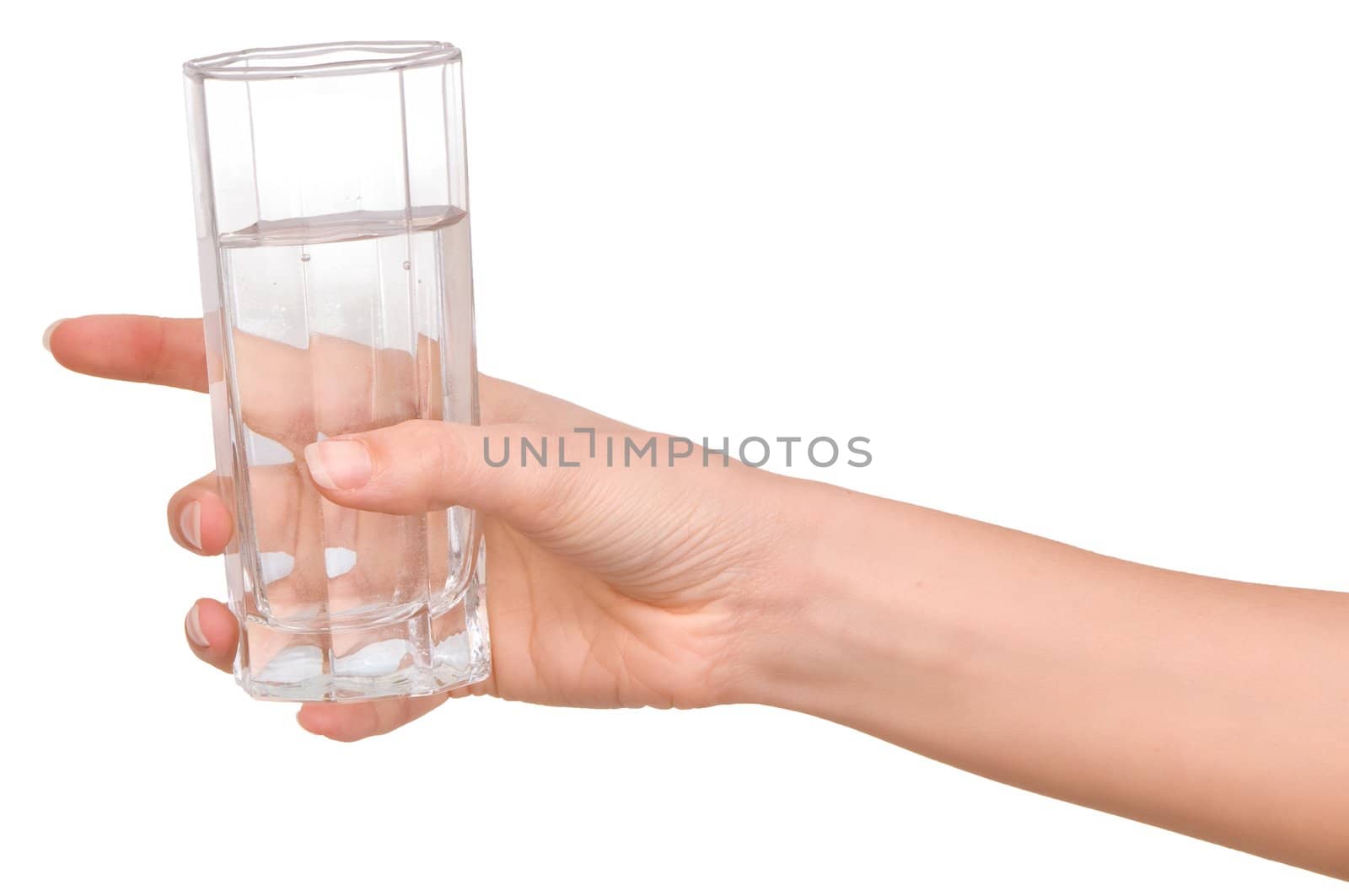Woman giving a glass with water to patient