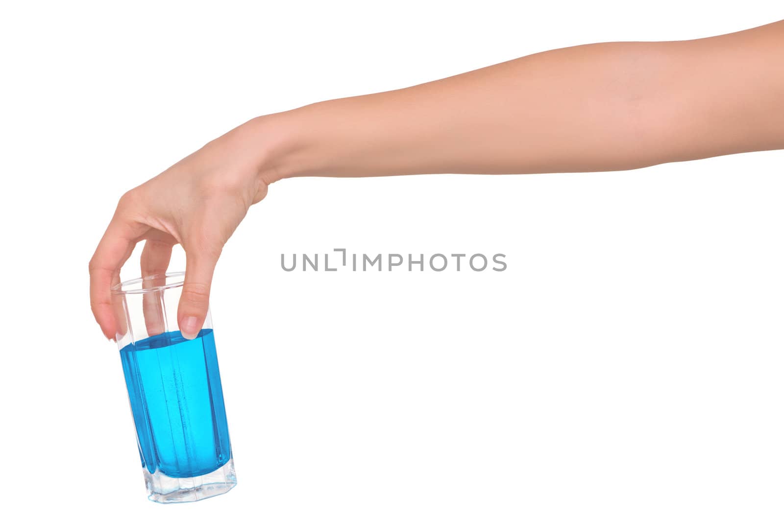 Woman giving a glass with cocktail
