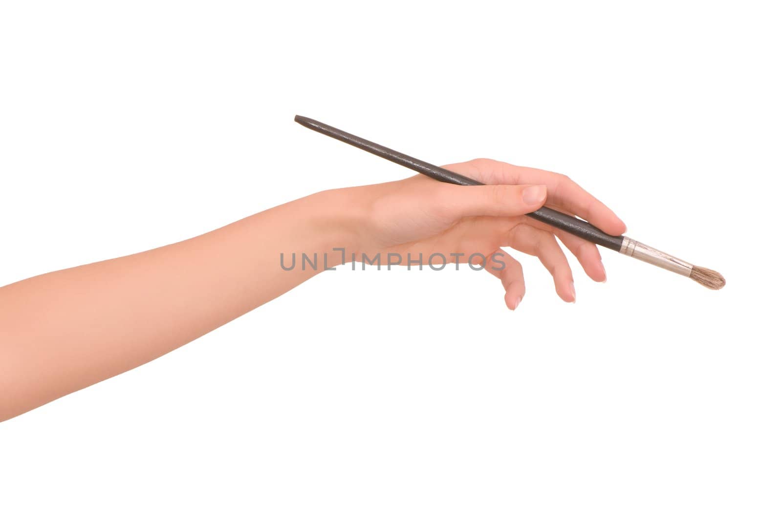 woman drawing a picture with a brush