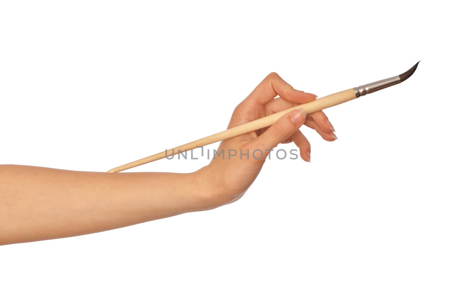 woman drawing a picture with a brush