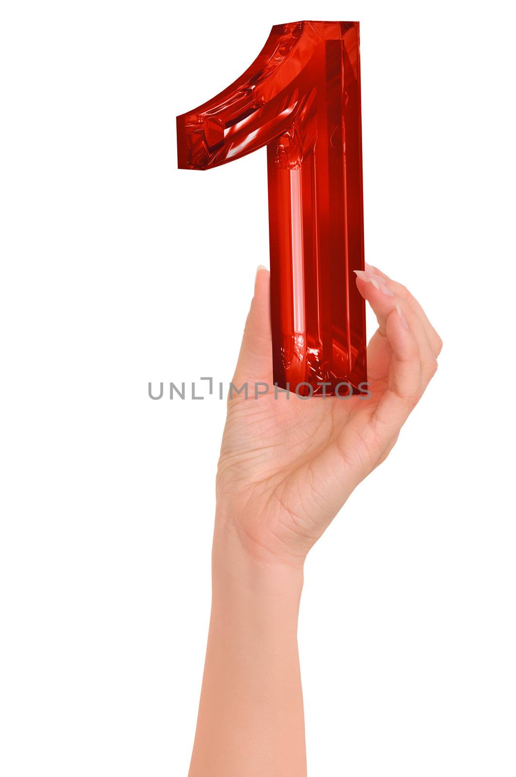 number one for the winner on white background
