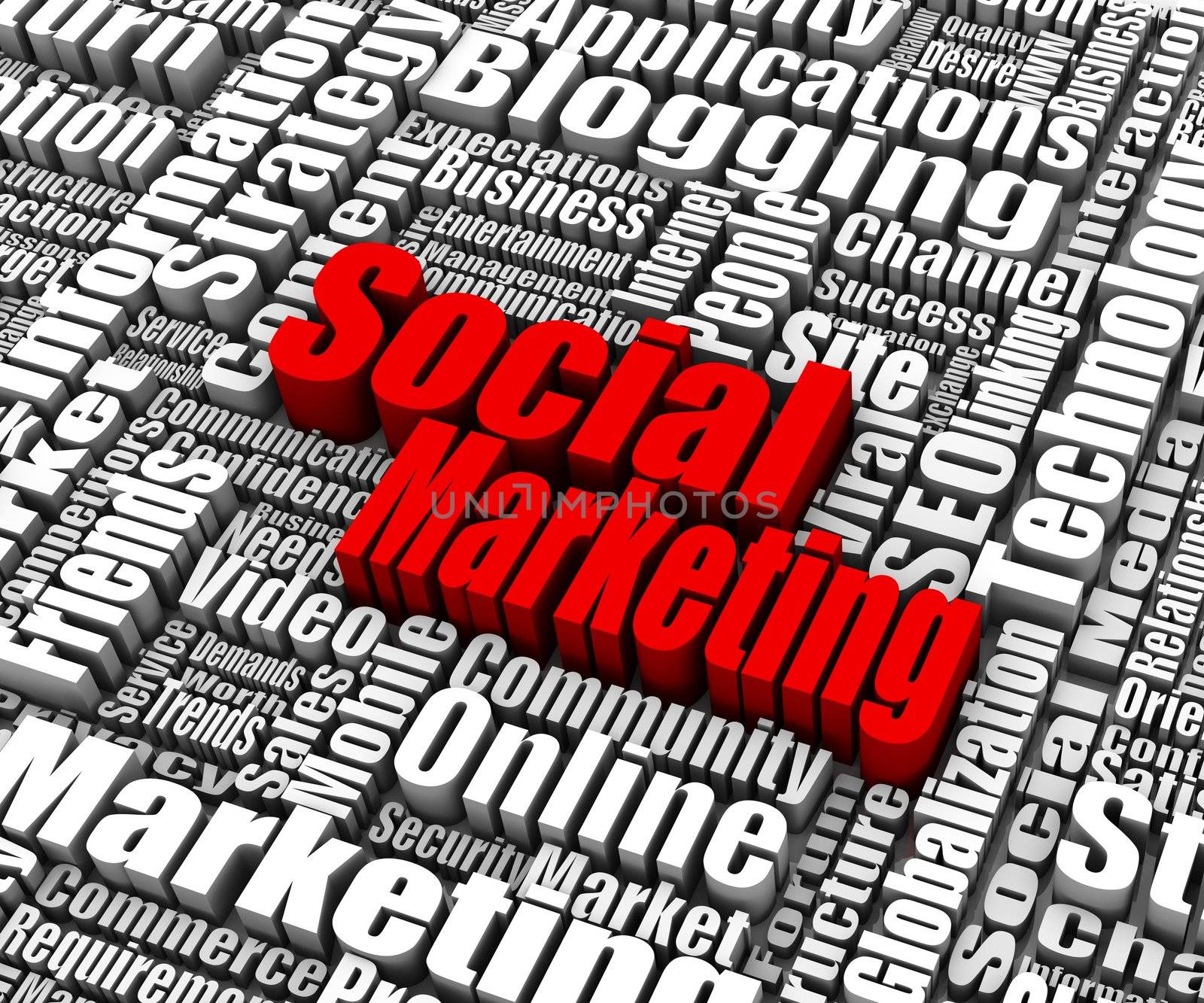 Social Marketing related words. Part of a business concept series.