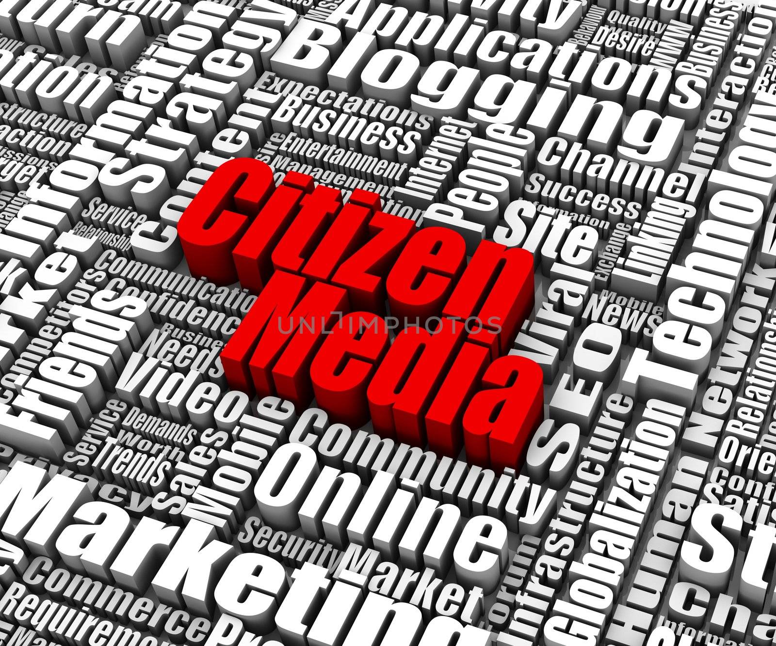 Citizen Media related words. Part of a business concept series.