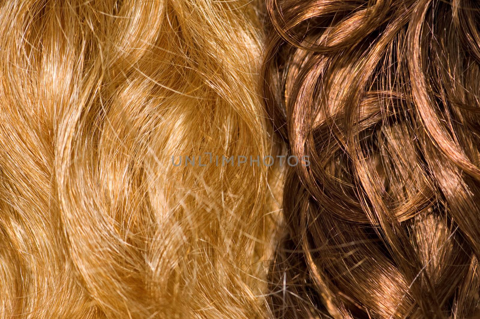 curly wigs for woman as a background