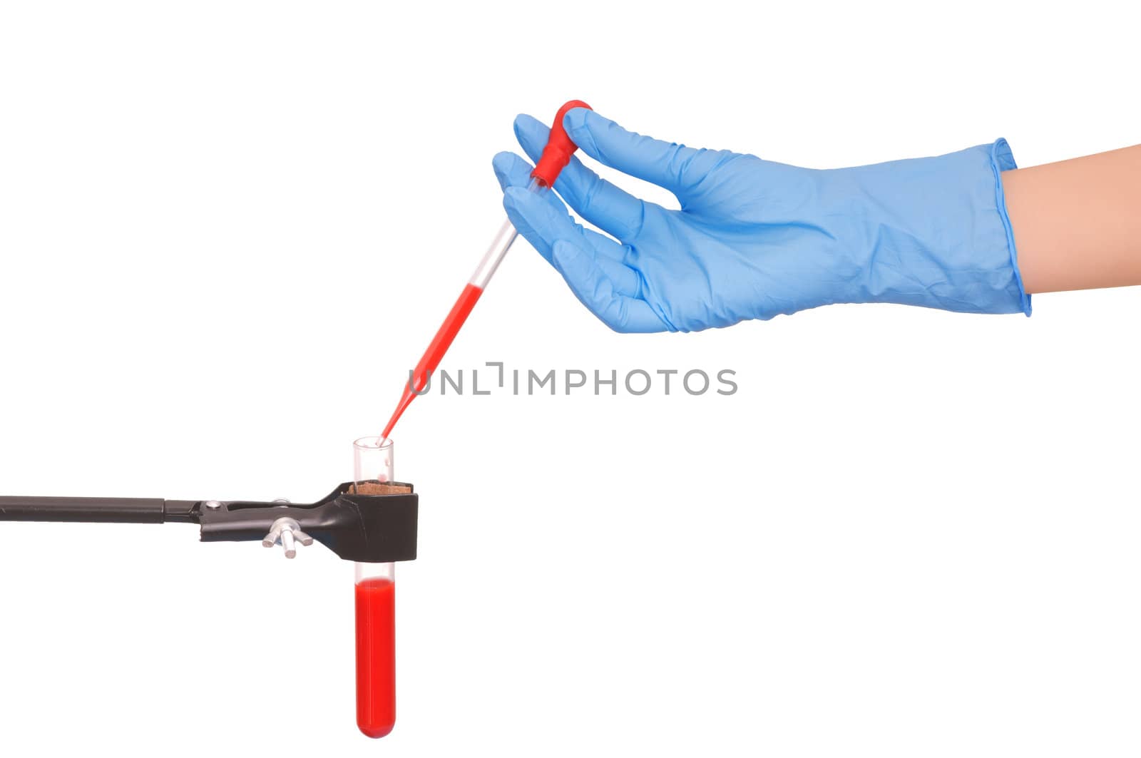Doctor research a sample of blood for vaccine