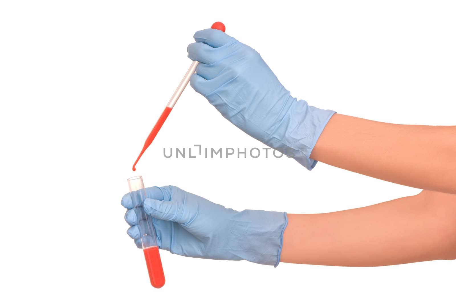 Doctor research a sample of blood for vaccine