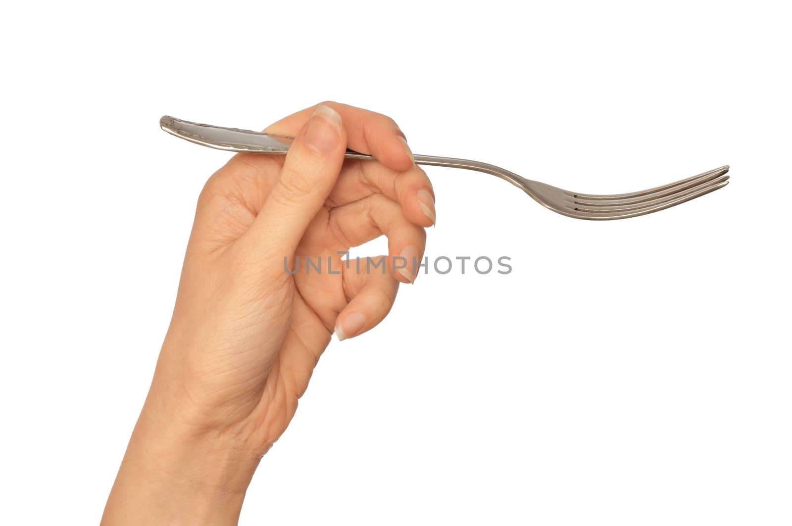 woman holding fork in the hand for feeding a sick person
