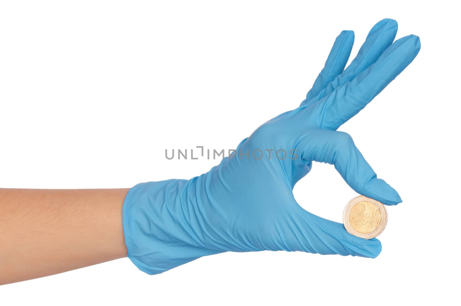 doctor holding fake of euro in the hand