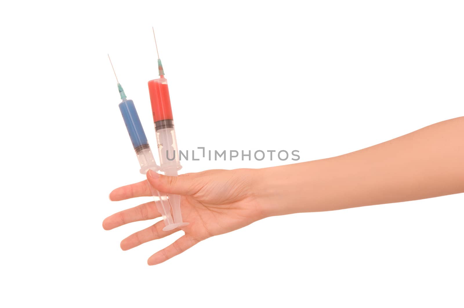Two syringes for making injections