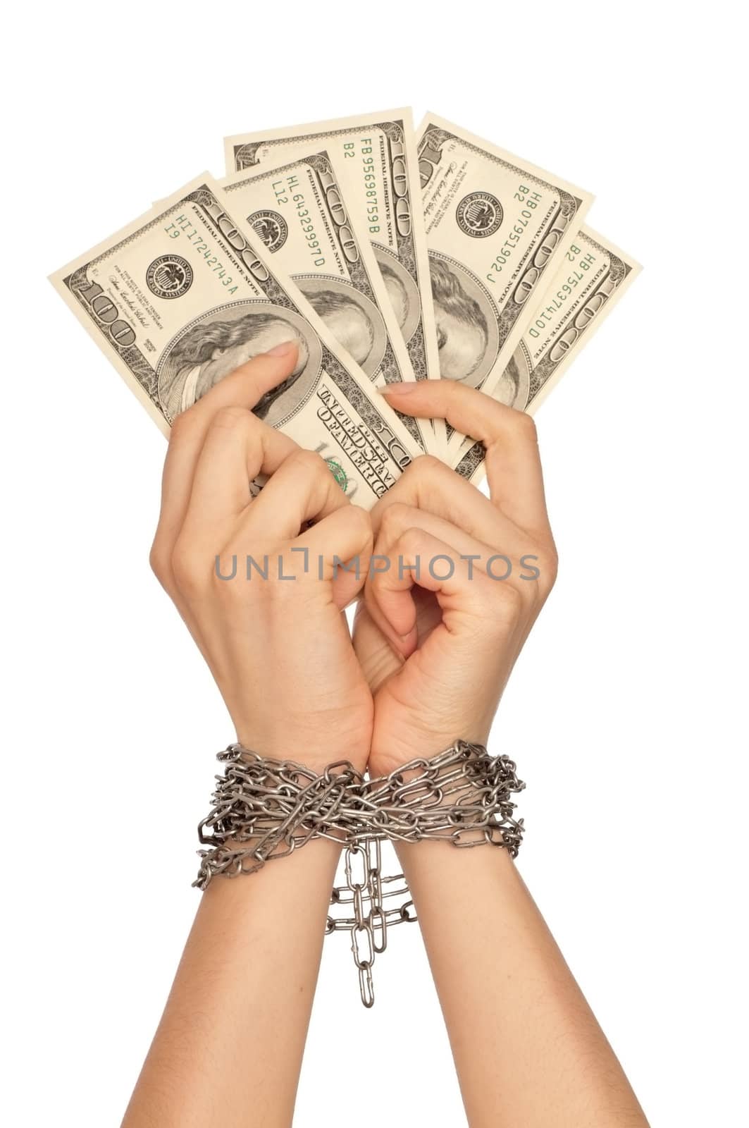 The criminal took dirty money in hands