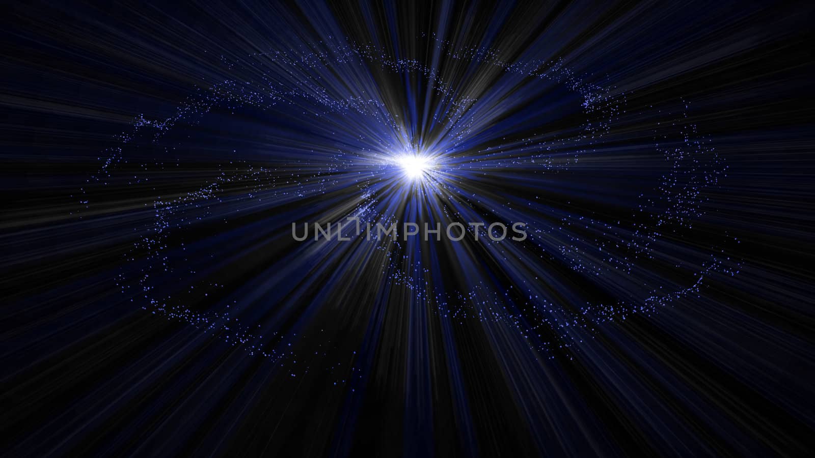 Blue space of glowing stars of the galaxy on dark background