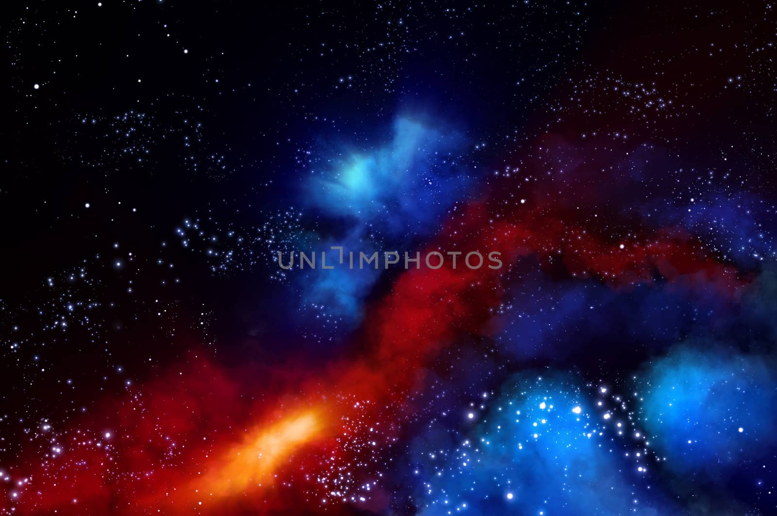 northern lights in the black space of the galaxy