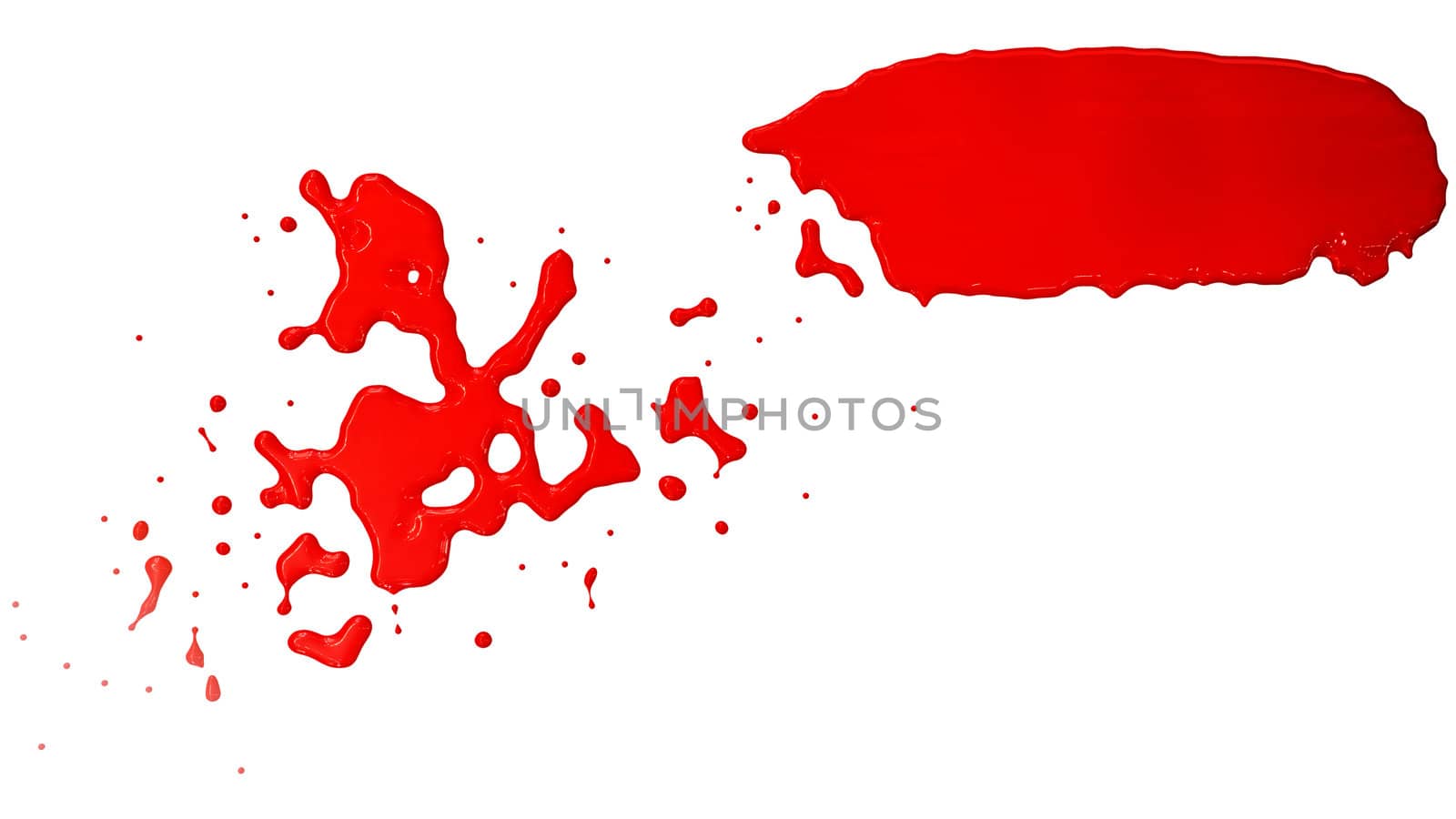 generated blood spots on the floor in hospital on white background