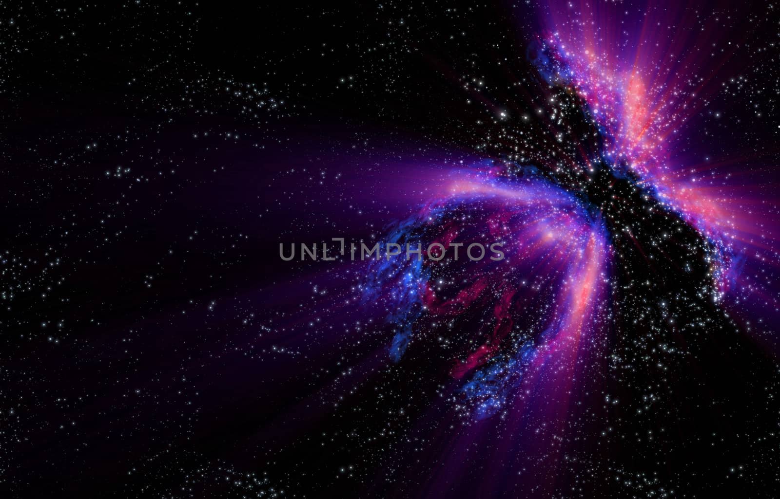 northern lights in the black space of the galaxy