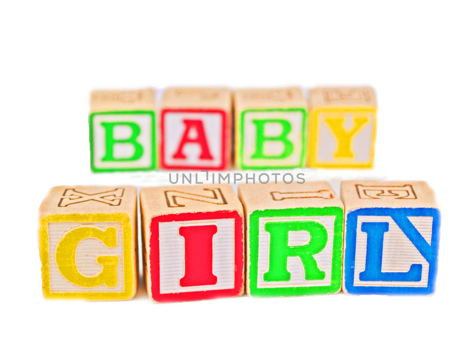 Colorful Alphabet Blocks Spelling the Word BABY GIRL by Frankljunior