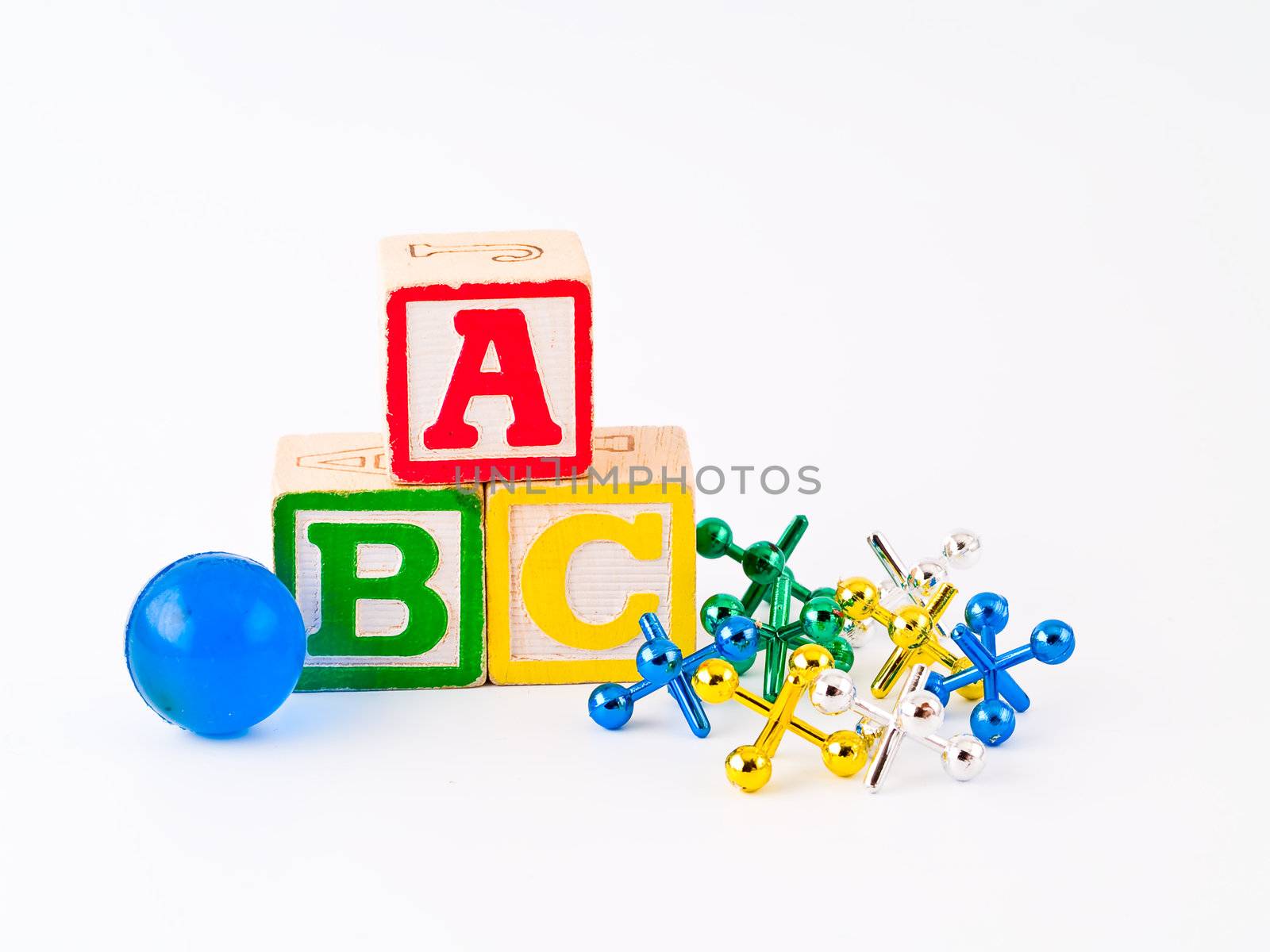 Colorful Alphabet Blocks ABC and Jacks as a Childrens Theme by Frankljunior