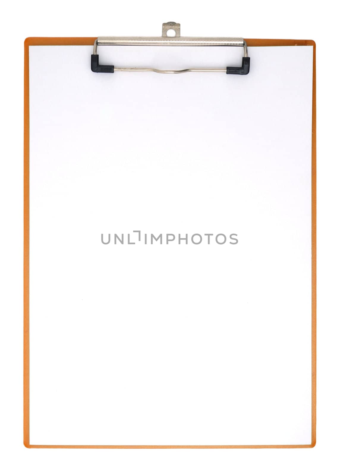 Vertical clipboard with white paper