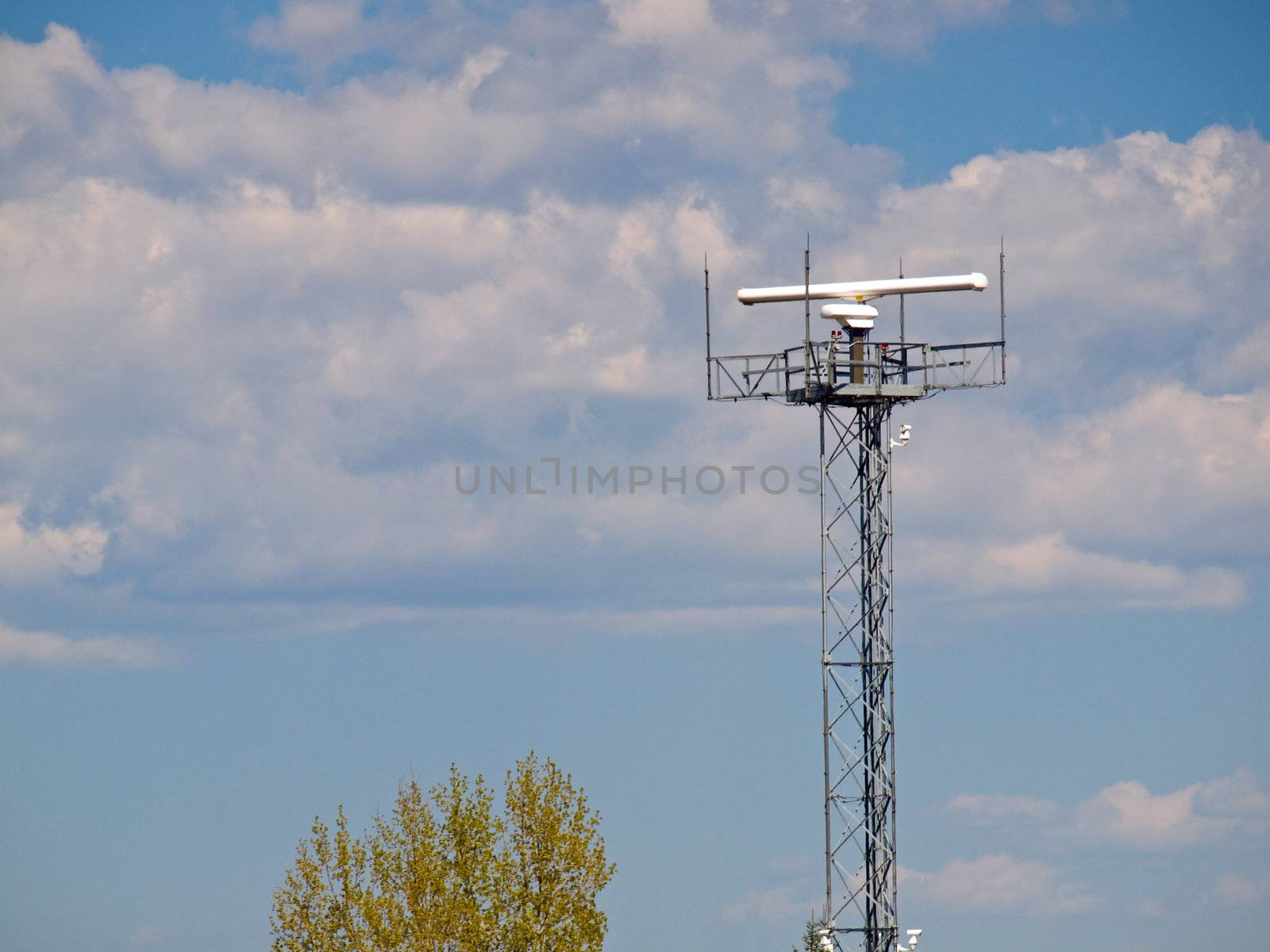 Radar Tower at an Airport for Air Traffic Control