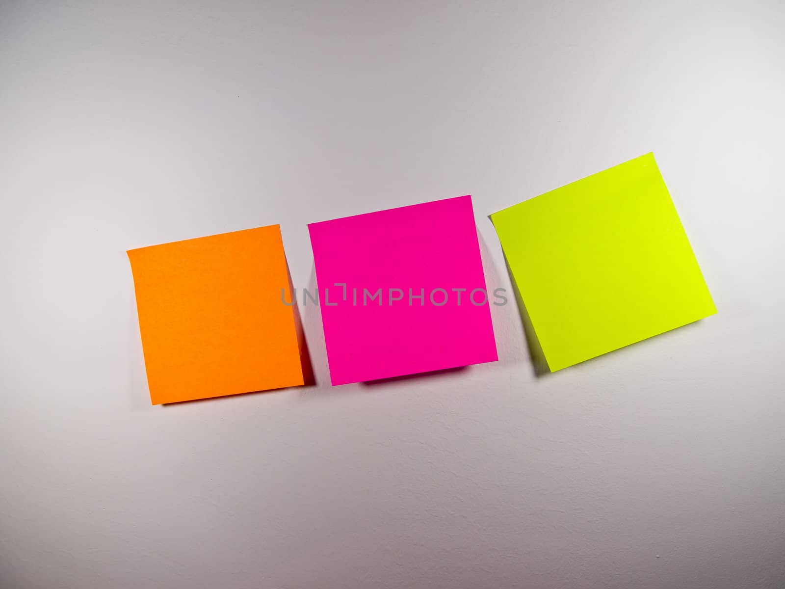 Colorful post-it Title on white background by gjeerawut