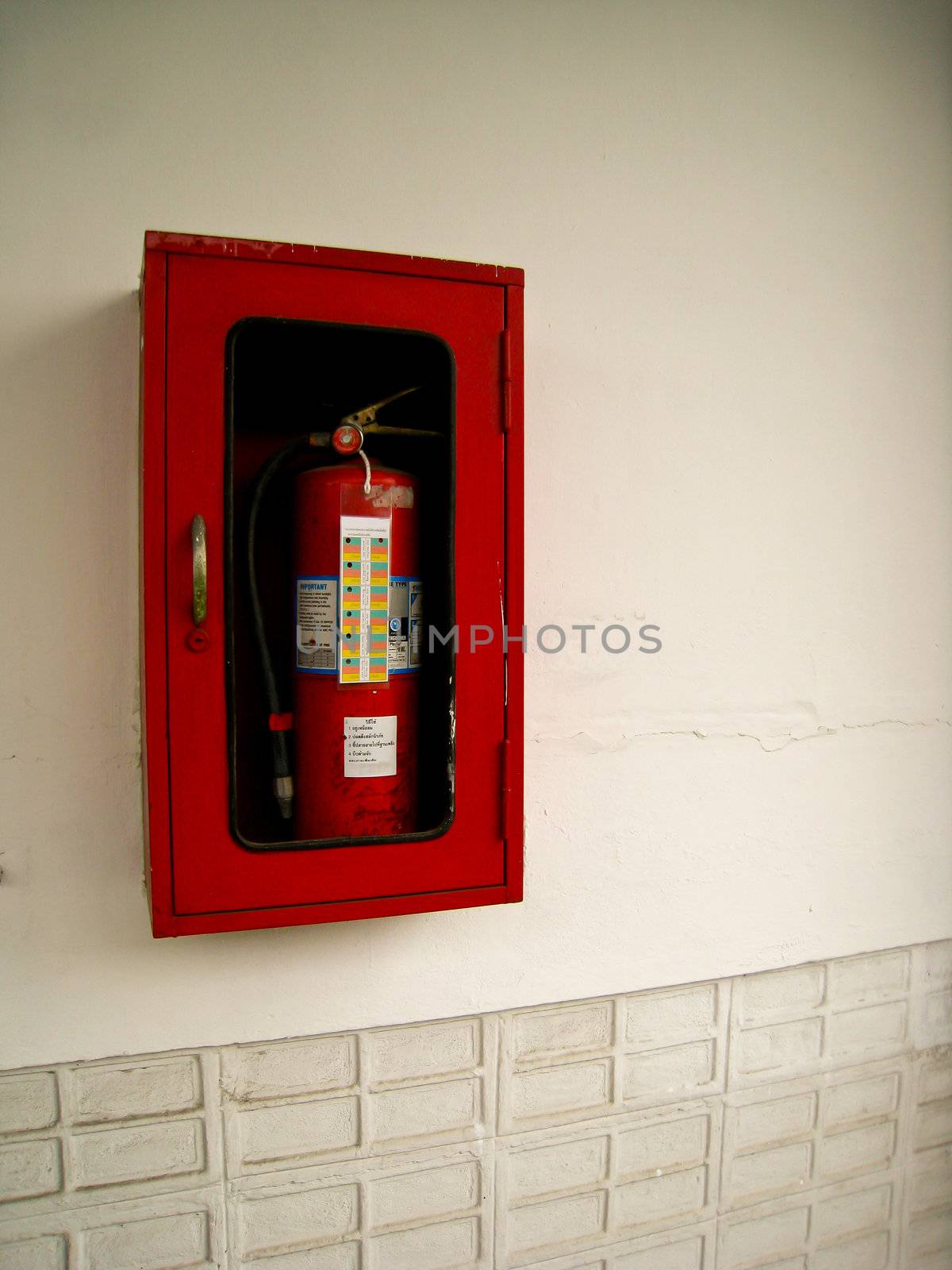 Fire extinguisher on the wall