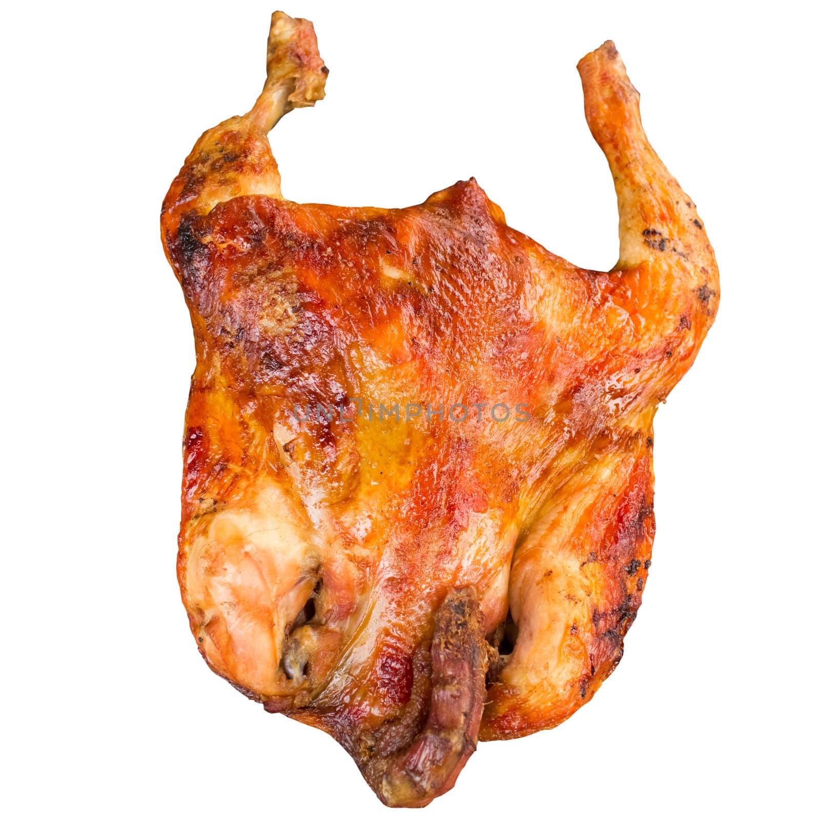 roasted chicken isolated on white