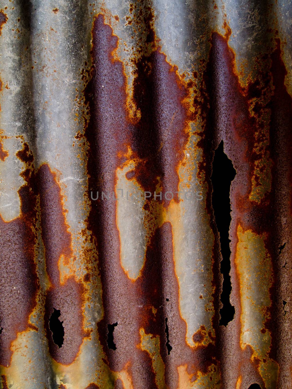 Rusty galvanized wall by gjeerawut