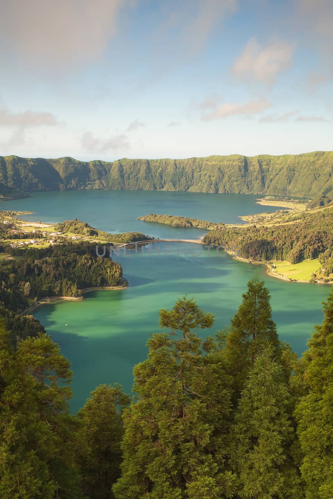 Caldera - lakes on the san Miguel Island , Azores, Portugal