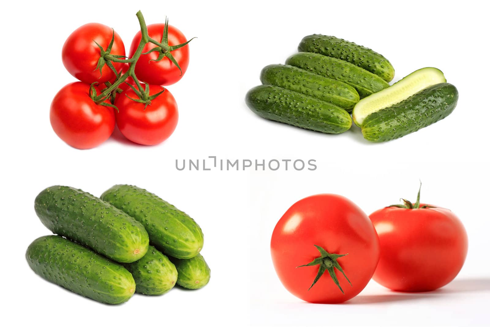 Fresh tomato branch isolated on white background