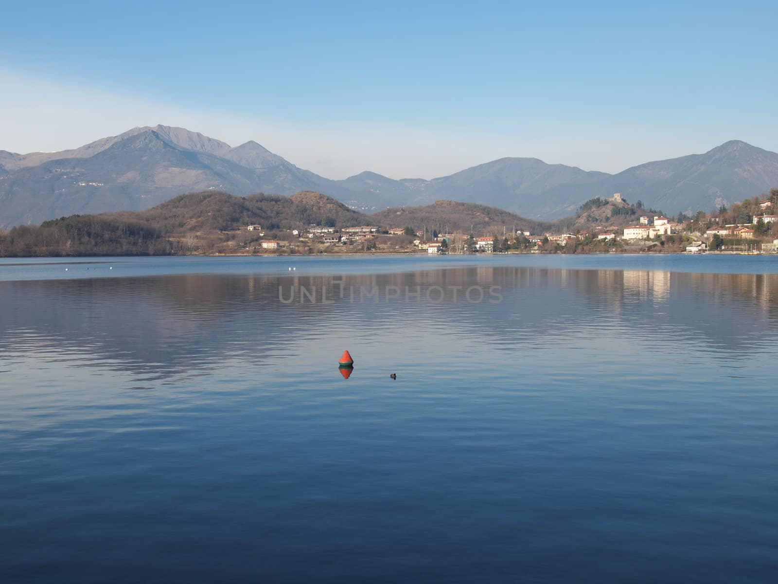 Lago Grande (The Great Lake) in Susa valley, Avigliana, Turin, Italy