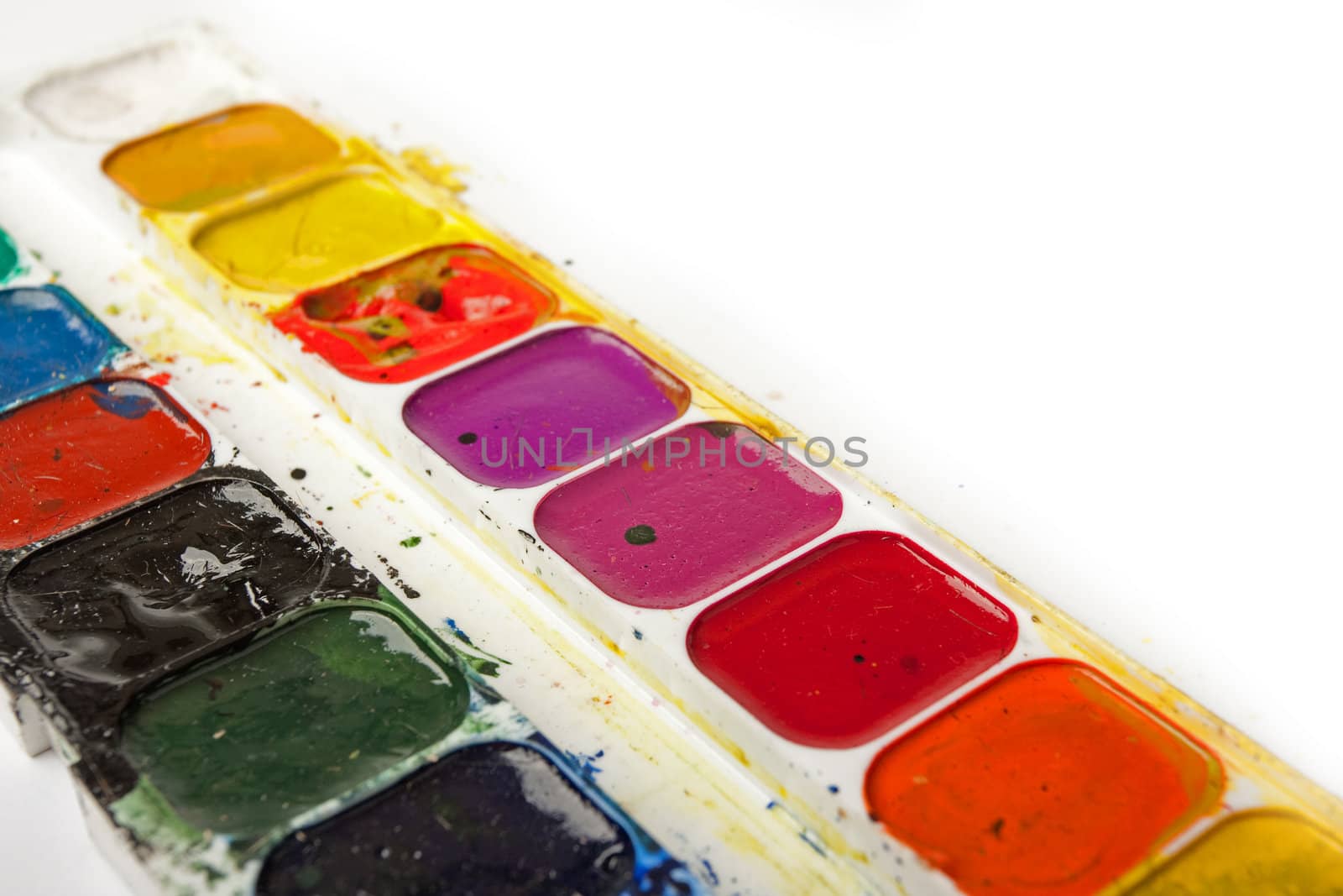 Watercolour Palette isolated against white background