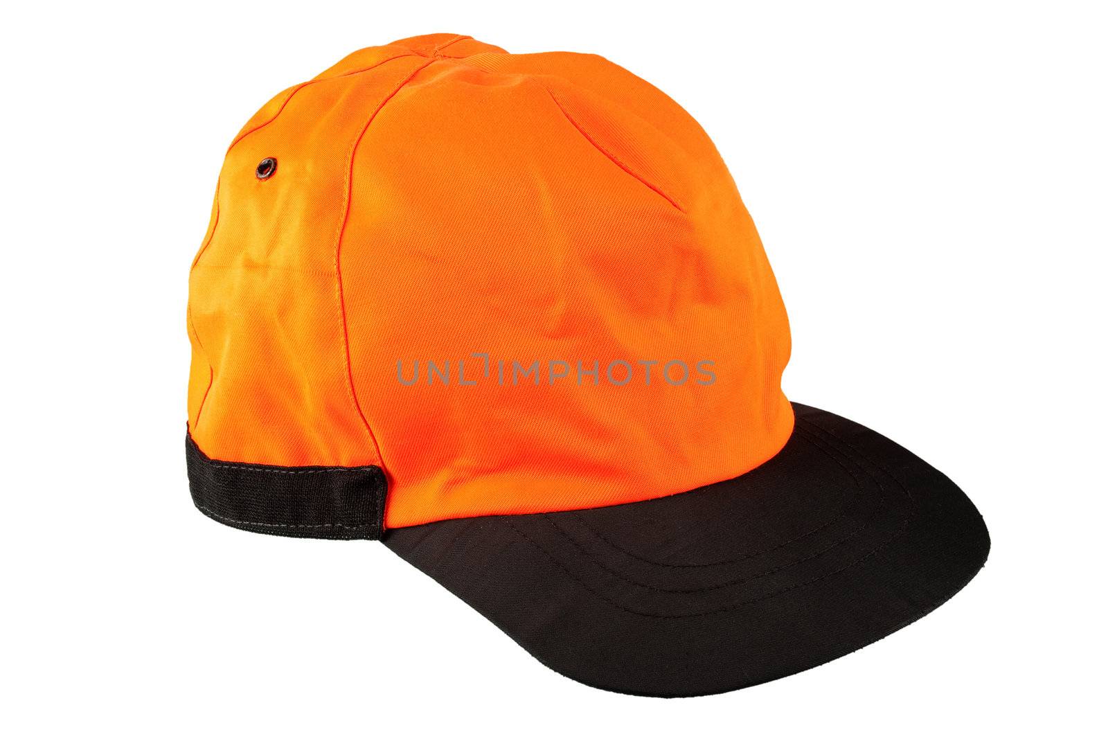 Orange cap isolated on white background