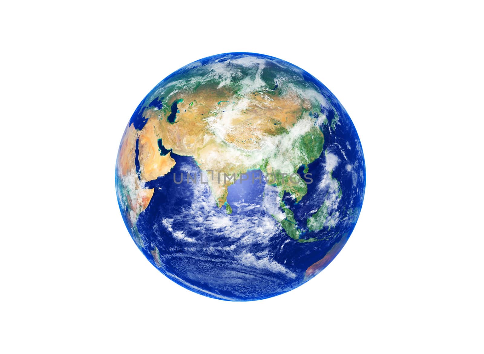 Earth Globe, Asia, high resolution image