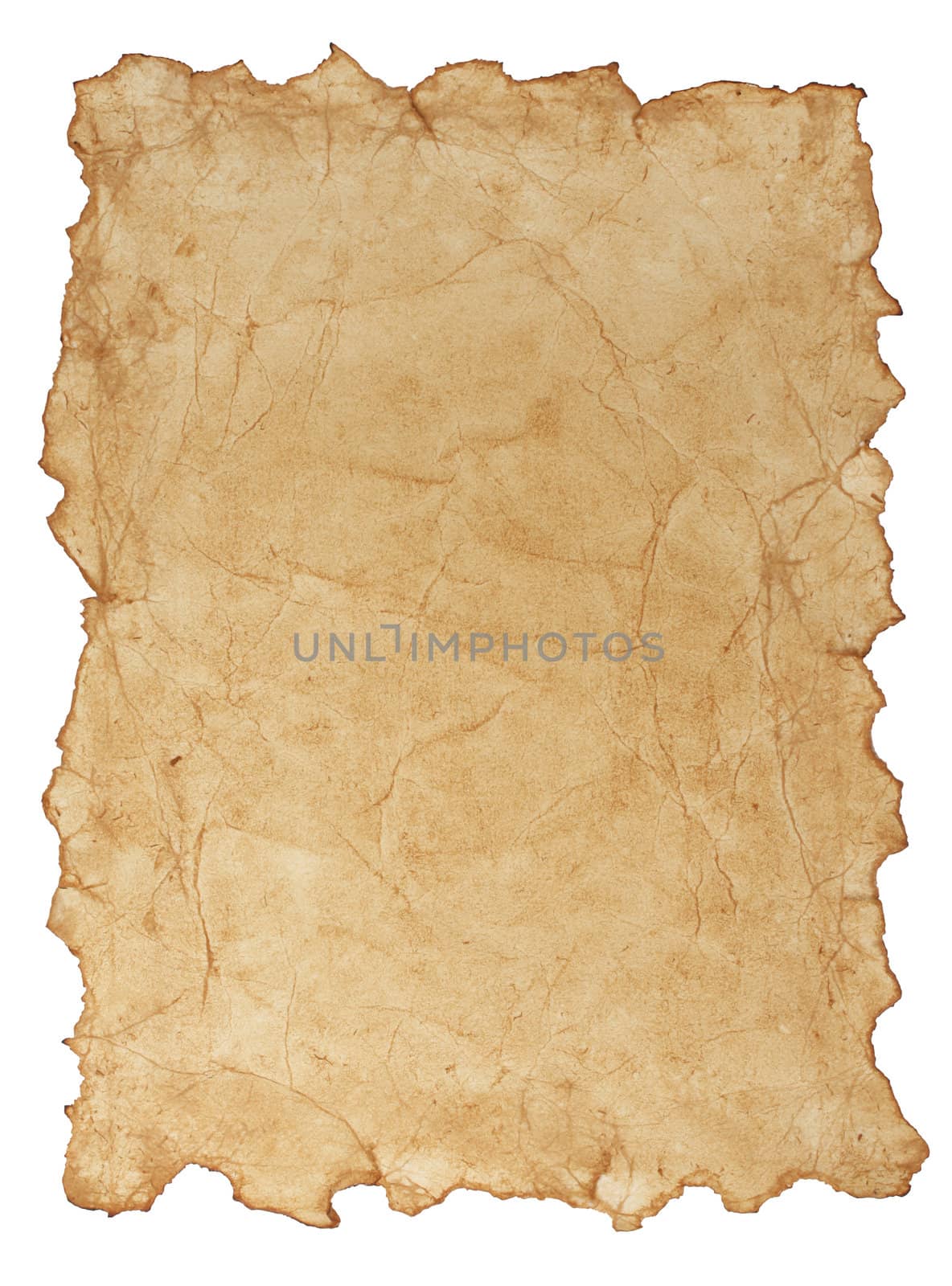 Old paper isolated on white background