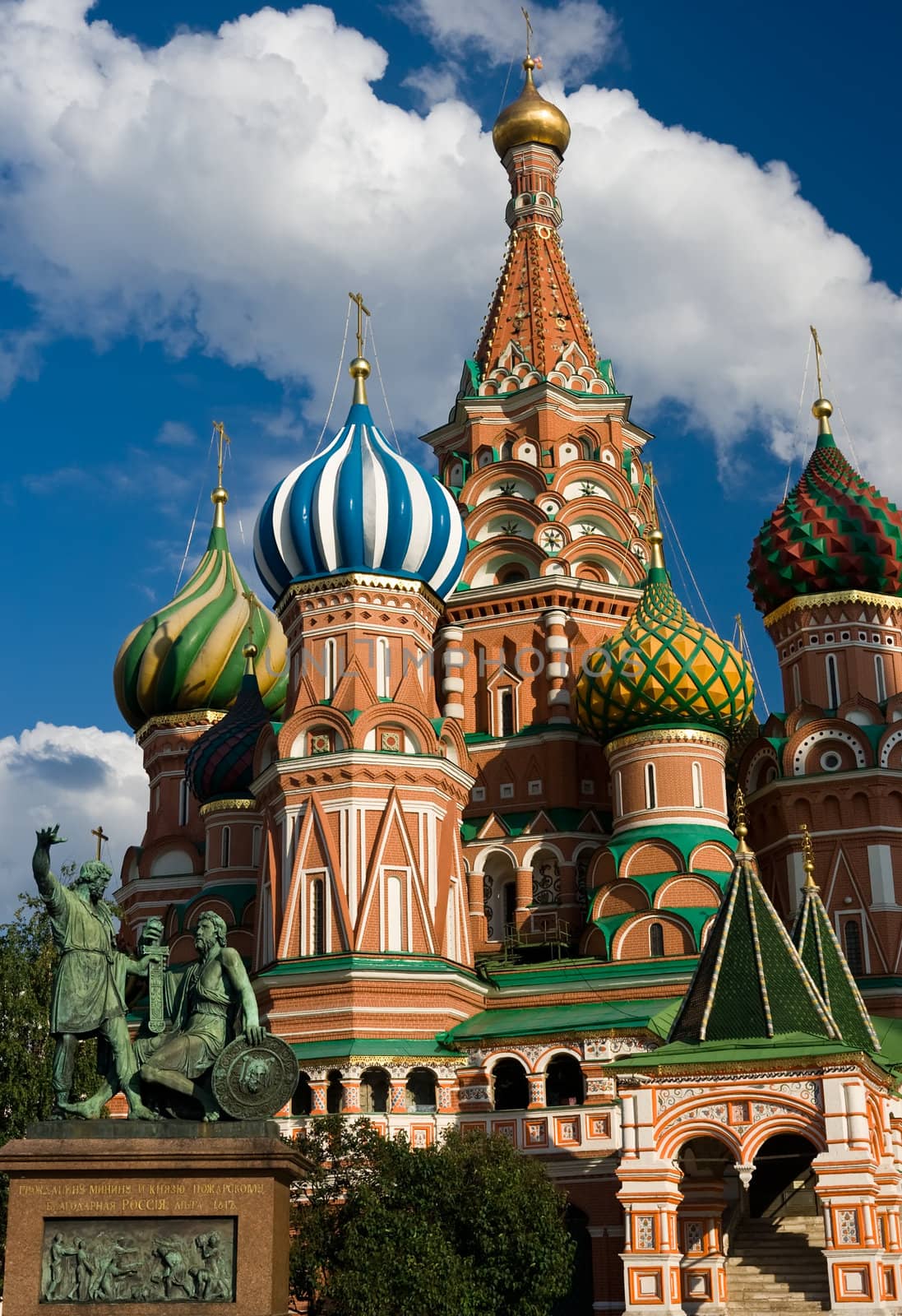 St. Basil Cathedral and Pozharsky And Minin Monument, Moscow, Red Square