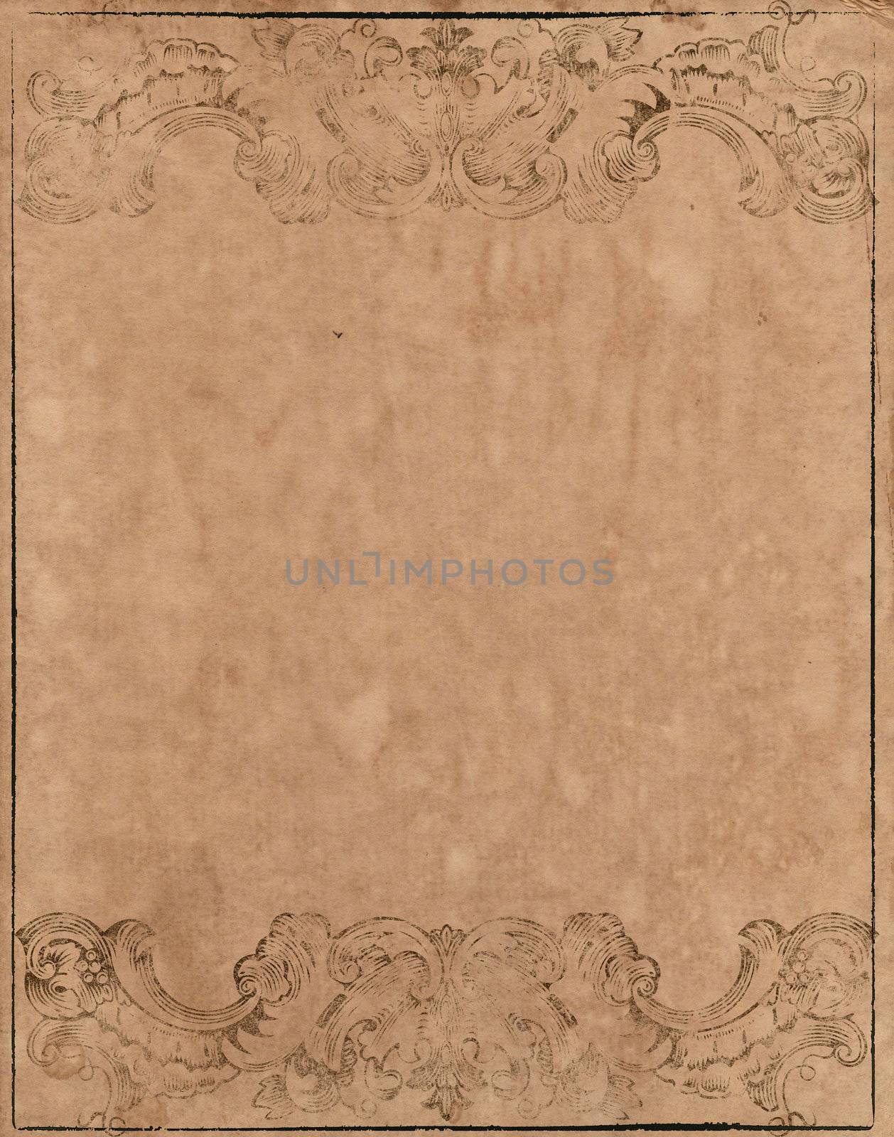 old grunge paper background with vintage victorian style 