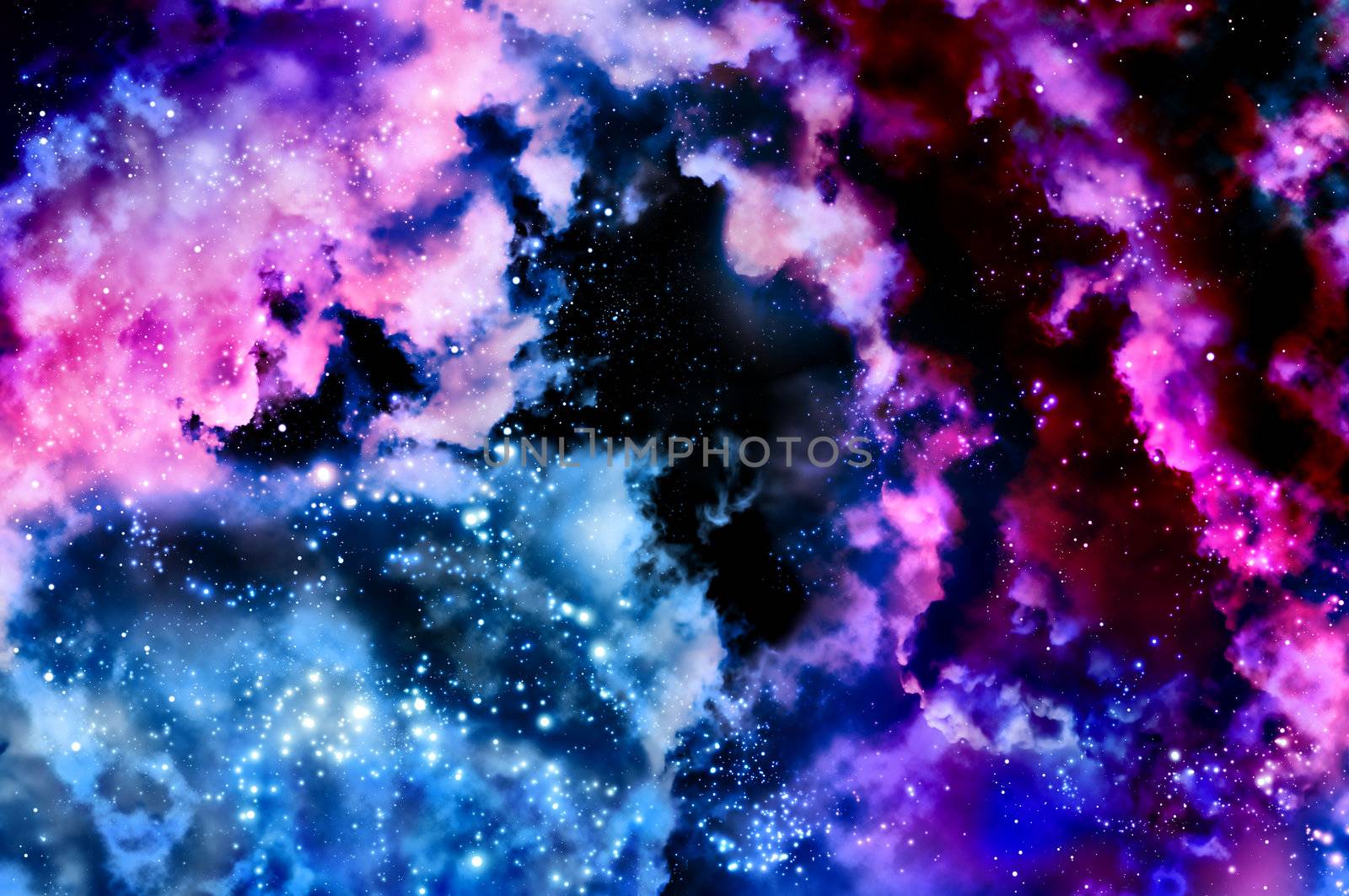 northern lights in the black space of the galaxy